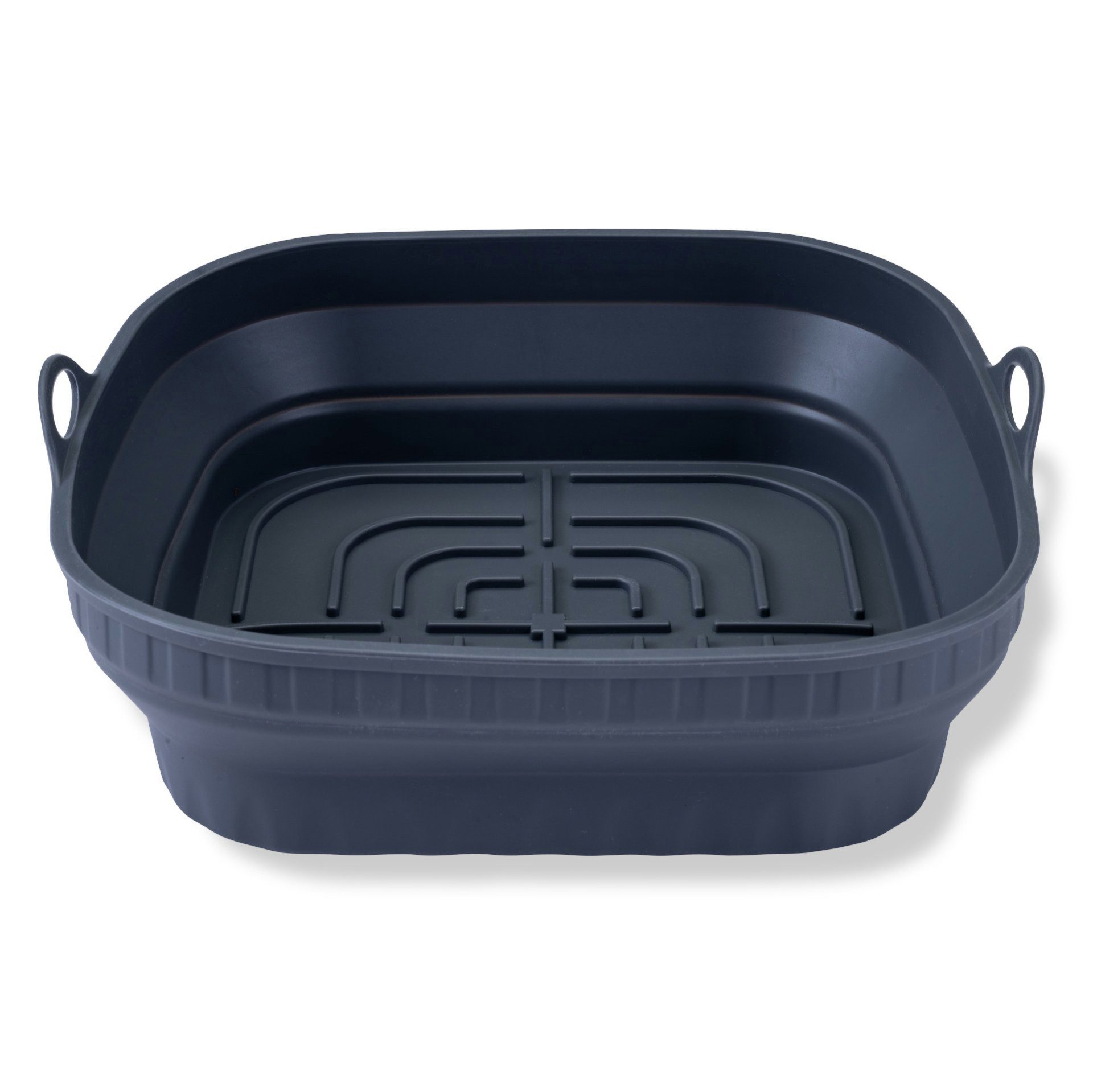 FACKELMANN Silikonform Backform für Heißluftfritteuse, faltbar, gerillter Boden, platzsparend