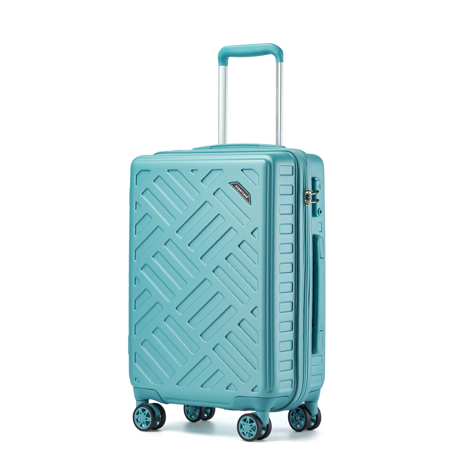 Supercase Trolley Leichter Hartschalenkoffer mit 4 Rollen, TSA-Schloss, Teleskopgriff
