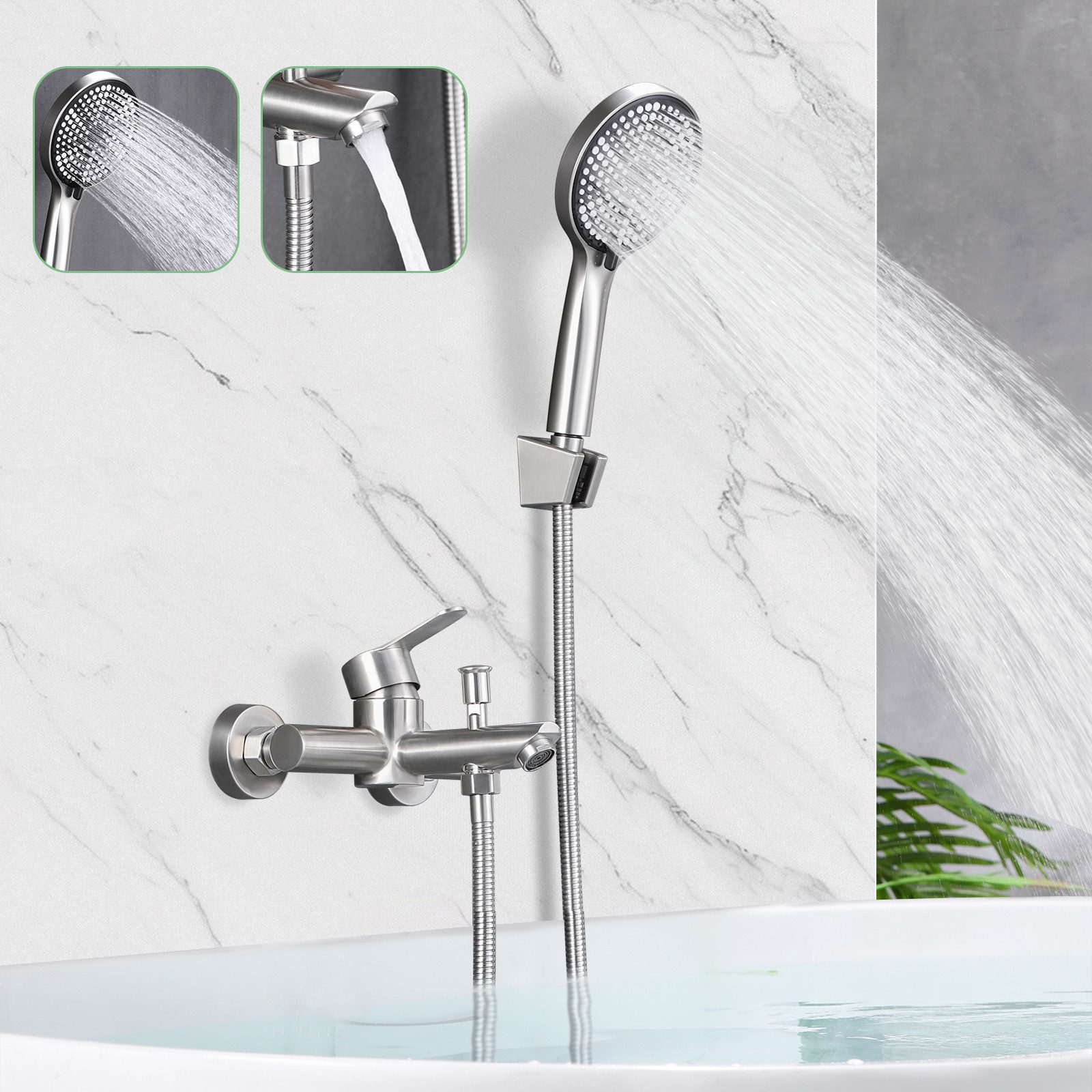 Nettlife Brausegarnitur Badewannenarmatur mit Handbrausemit 3 günstig online kaufen