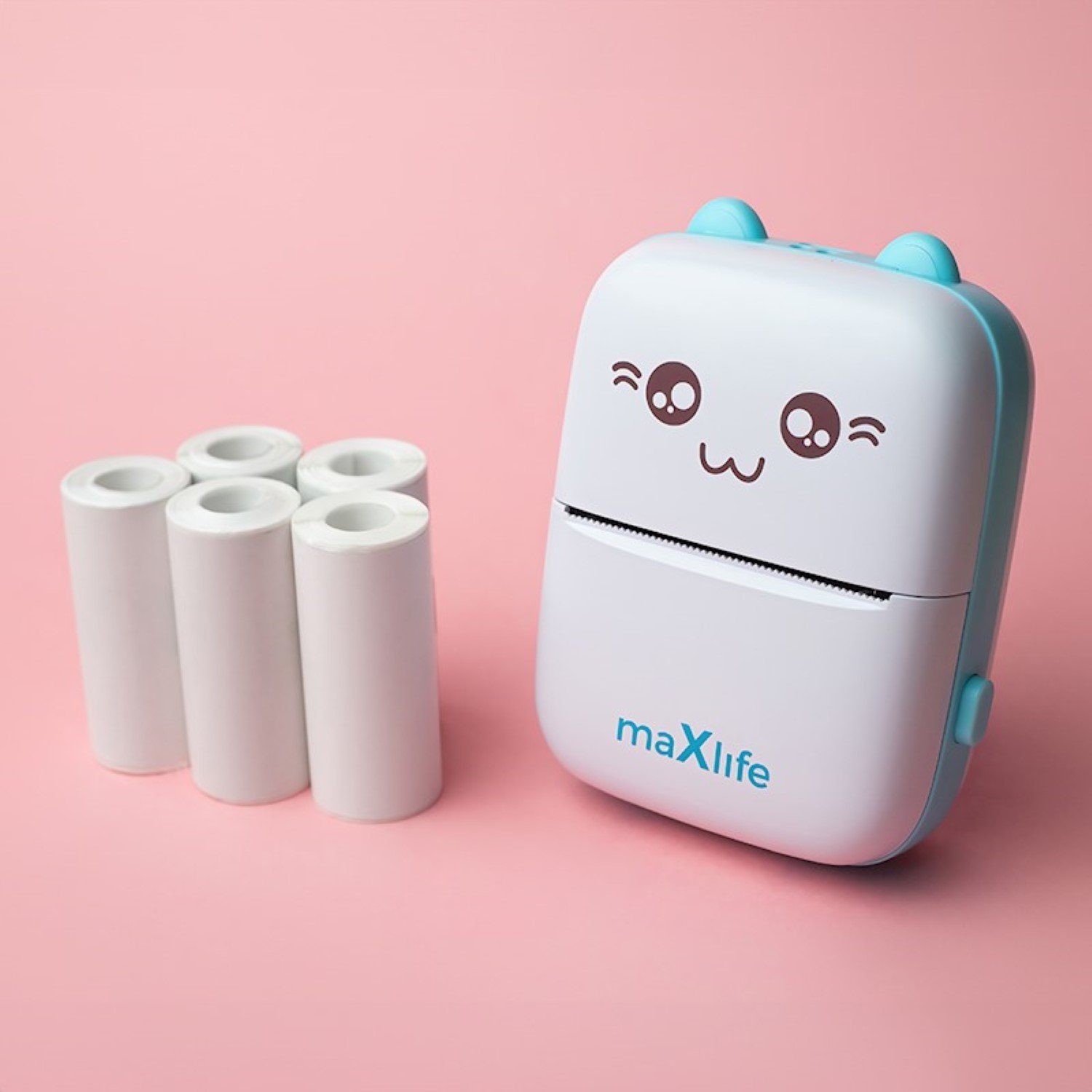 MaXlife Bluetooth-Thermodrucker Tragbarer Drucker Etikettendruck für Kinder Etikettendrucker