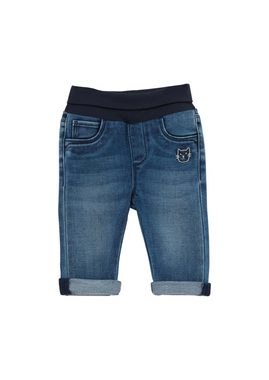 s.Oliver Stoffhose Regular: Jeans im Used-Look Waschung, Stickerei