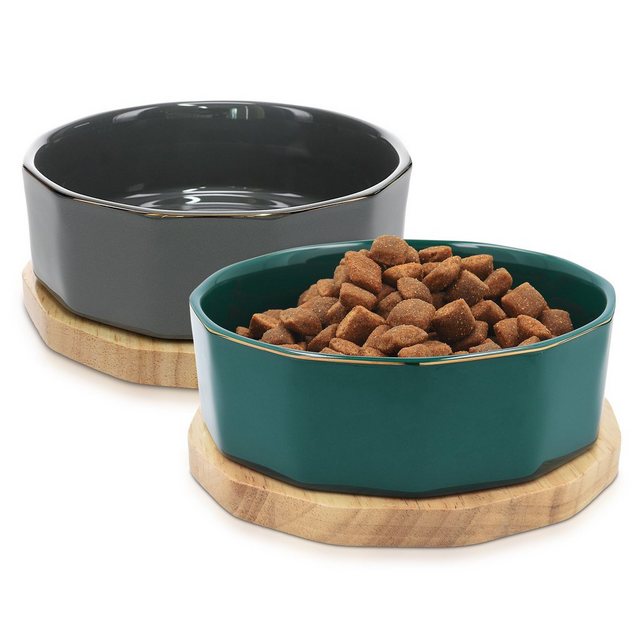 Navaris Napf-Set Futternapf Set aus Keramik – 2x Hundenapf Katzennapf, Futternapf Set aus Keramik – 2x Hundenapf Katzennapf
