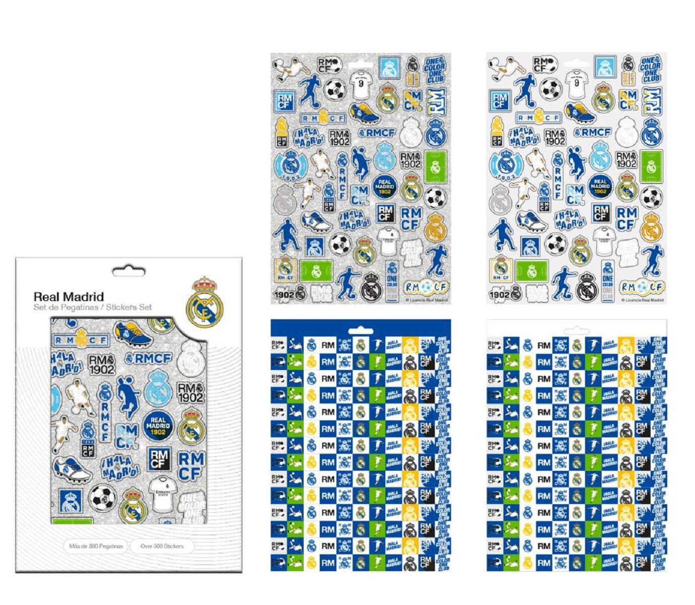 Cerda Aufkleber Real Madrid Aufkleber-Set Sticker für Hefte, Schreibtisch & Geschenke, (100tlg)
