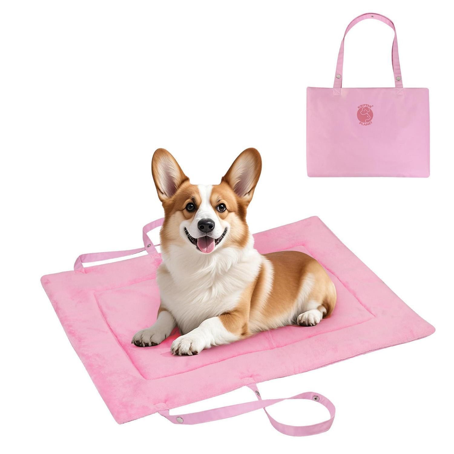 LuxusKollektion Hundematte Hundedecke Outdoor Waschbar 80x60cm Rosa