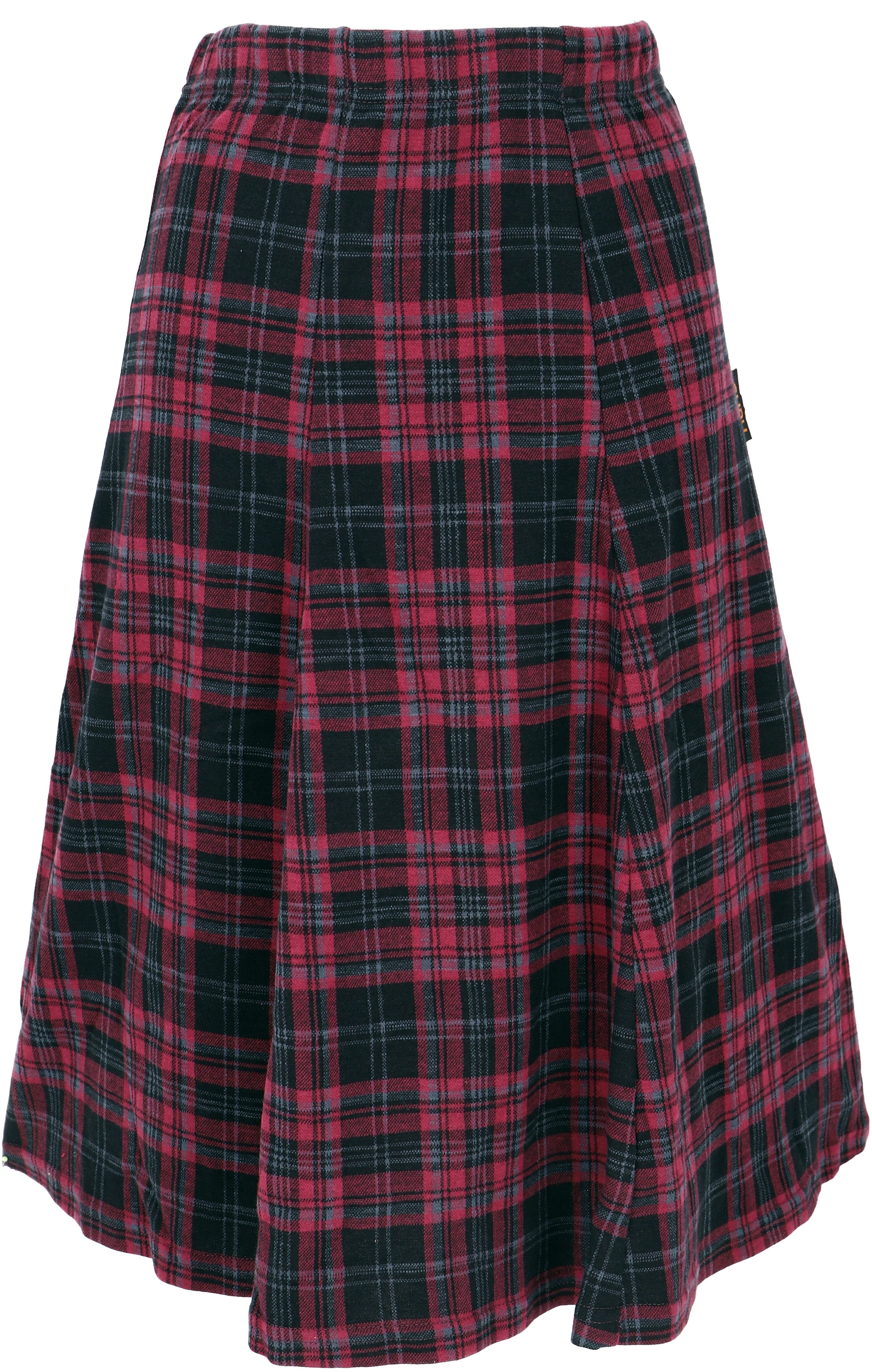 Guru-Shop Minirock Rock aus Bio-Baumwolle, Jacquard Rock - rot/karo Ethno Style