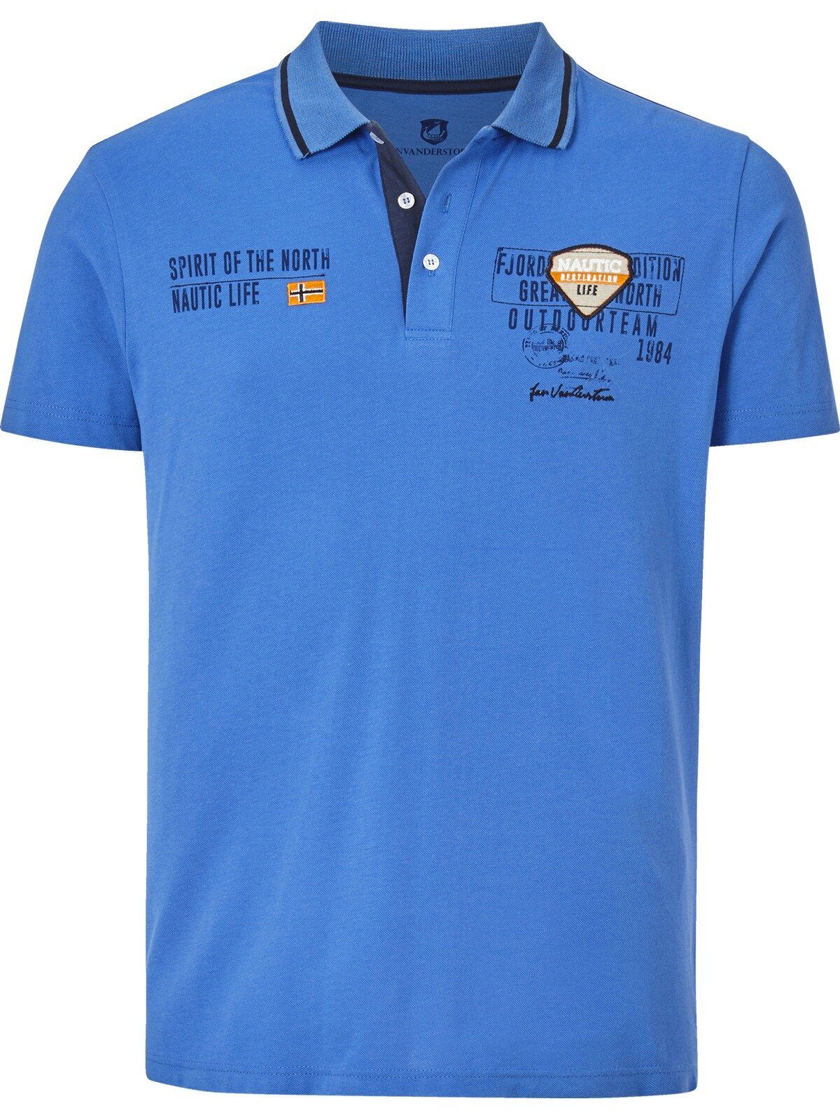 Jan Vanderstorm Poloshirt HALLFRED detailreiches Poloshirt