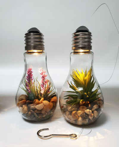 Thomas Philipps LED Dekolicht Deko Glühbirne LED Beleuchtung Glas Dekolampe Hängelampe Kunstpflanze, warmweiß