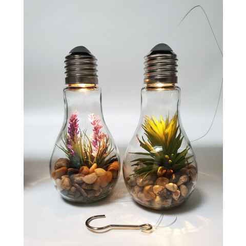 Thomas Philipps LED Dekolicht Deko Glühbirne LED Beleuchtung Glas Dekolampe Hängelampe Kunstpflanze, warmweiß