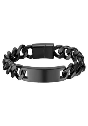 Firetti ID Armband Schmuck Geschenk, Armkette Panzerkette, Anlass Geburtstag Weihnachten, zu Hoodie, Kleid, Shirt, Jeans, Sneaker! Anlass Geburtstag Weihnachten schwarz | Edelstahlarmbänder