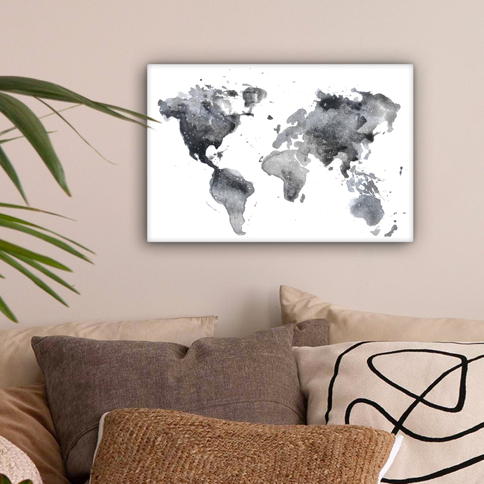 OneMillionCanvasses® Leinwandbild Weltkarte - Abstrakt - günstig online kaufen