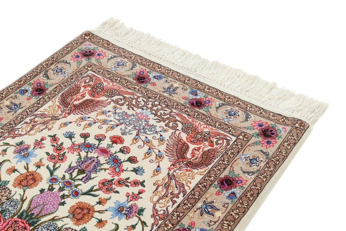 Höhe: Seidenkette Orientteppich, Isfahan Orientteppich Trading, Handgeknüpfter mm 84x130 6 rechteckig, Nain