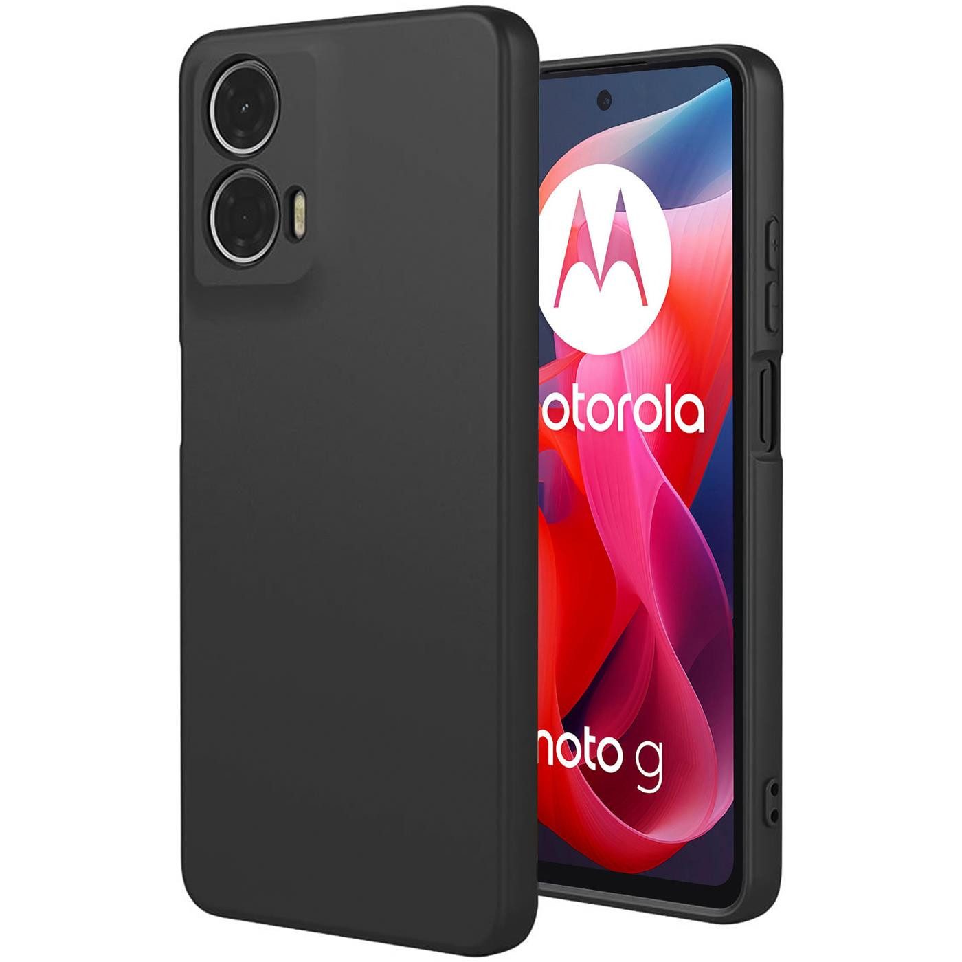 CoolGadget Handyhülle Black Series Handy Hülle für Motorola Moto G34 5G 6,5 Zoll, Edle Silikon Schlicht Schutzhülle für Motorola Moto G34 5G Hülle