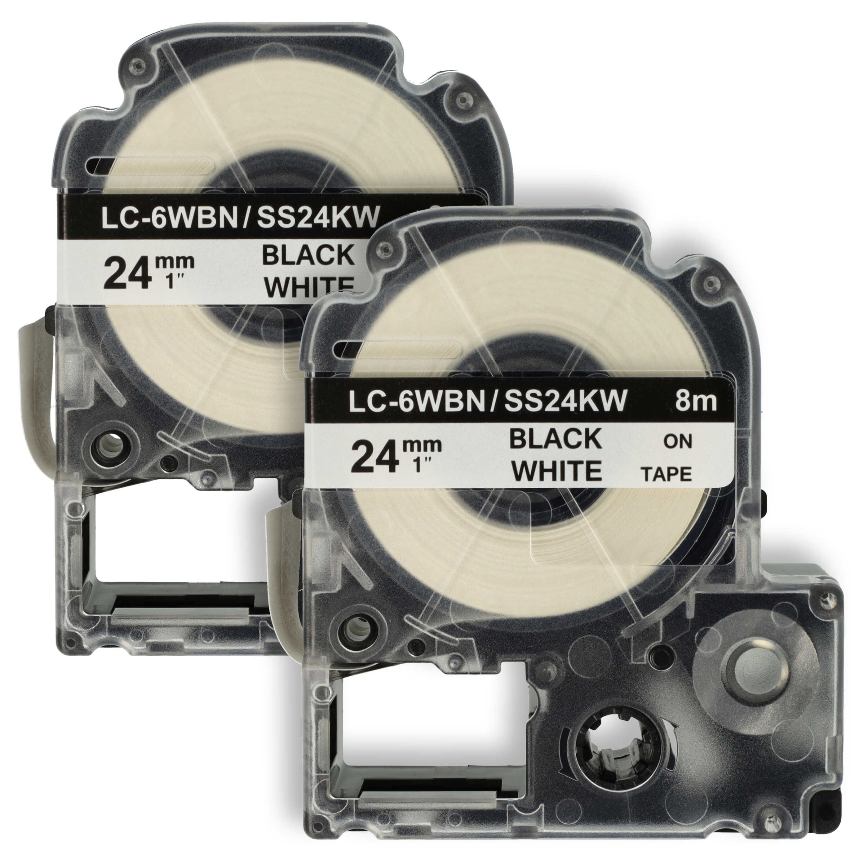 Beschriftungsband Ersatz für KingJim SS24KW für Beschriftungsgerät / Etikettendrucker