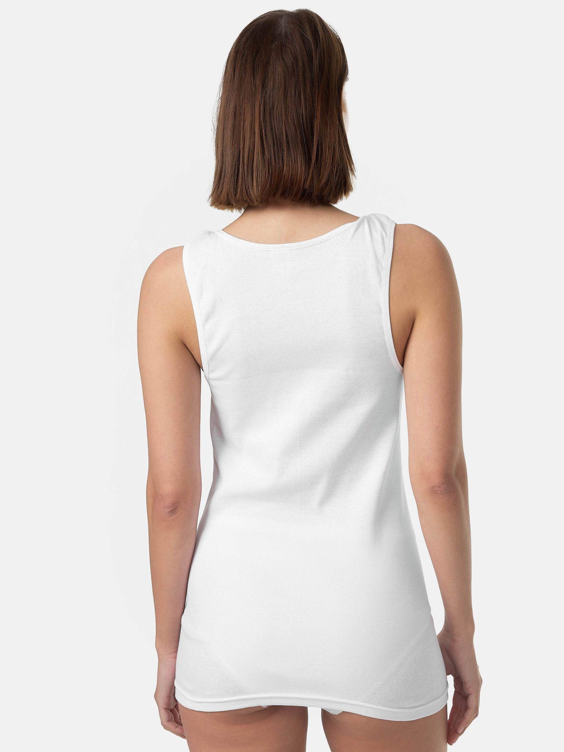 TEXEMP Unterhemd 4er Pack Damen 100% Weiß gekämmte Achselhemd Damentop (4-St., Top Tank Baumwolle Unterhemd 4er-Pack) Baumwolle