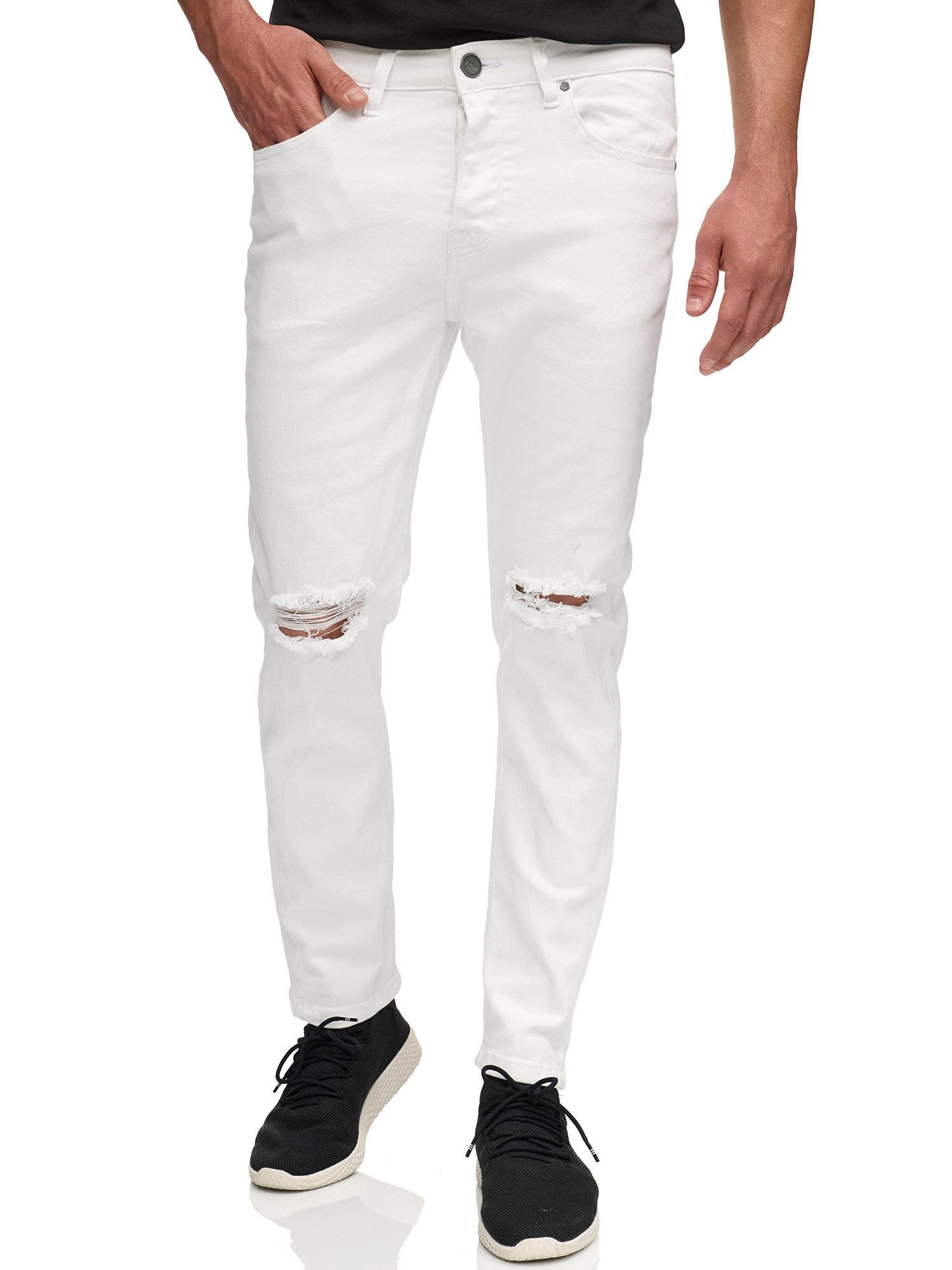 Tazzio Skinny-fit-Jeans Z001 Destroyed-Details, Stretch-Komfort, konischer Skinny-Schnitt