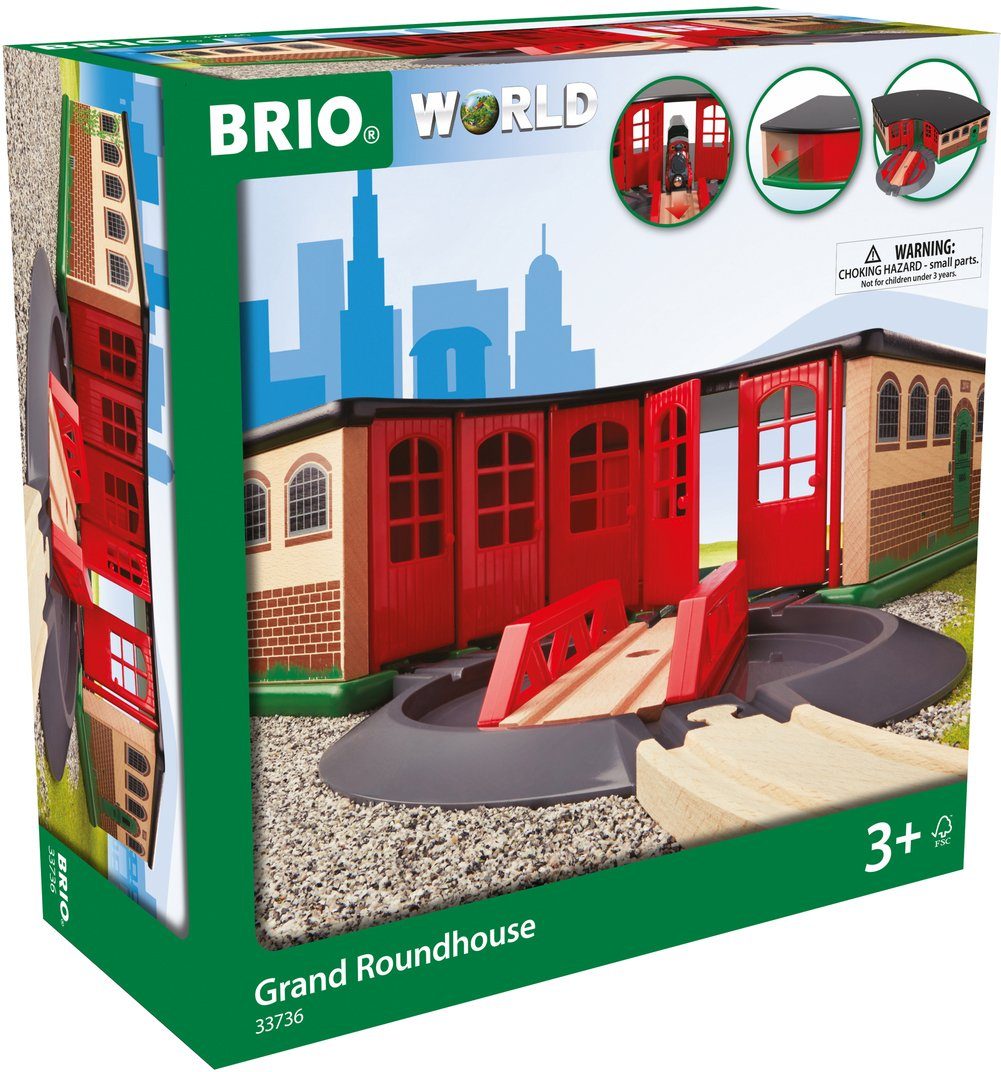 BRIO® Spielzeugeisenbahn-Gebäude BRIO® WORLD, Großer Ringlokschuppen
