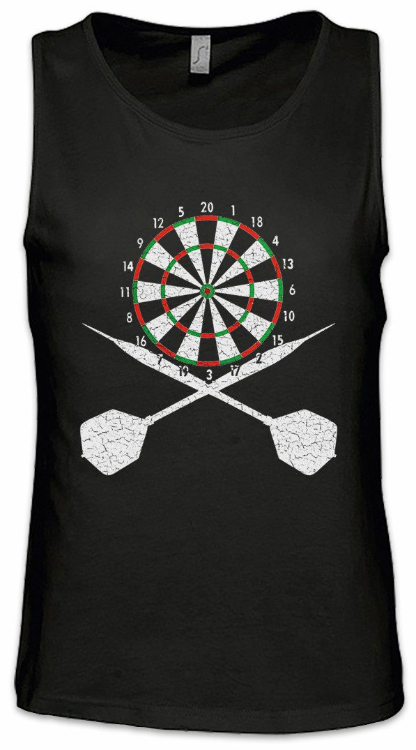Tanktop Darts Board And Crossed Dart Ärmelloses T-Shirt Player Game Sport