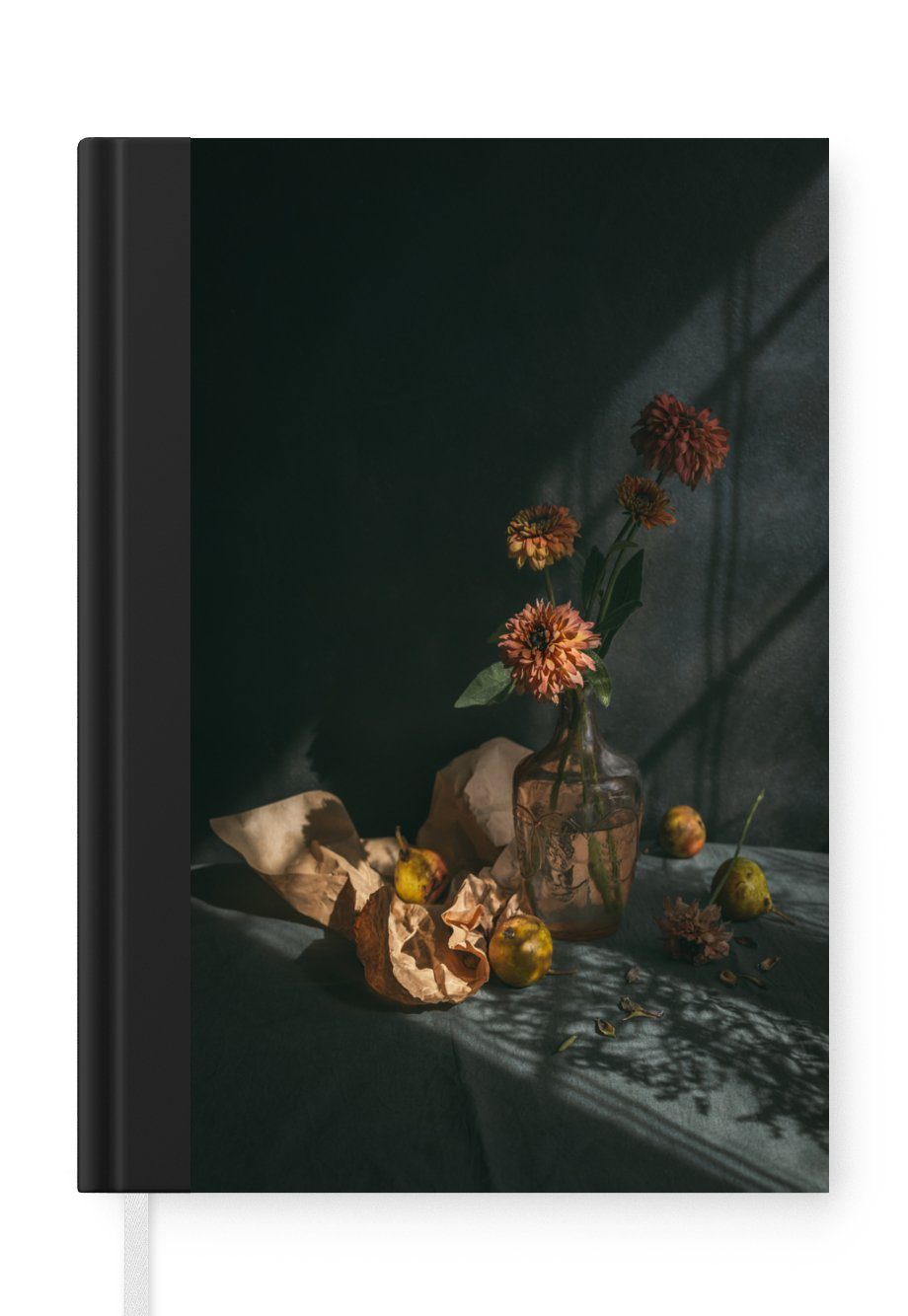 MuchoWow Notizbuch Obst - Blumen - Stilleben, Journal, Merkzettel, Tagebuch, Notizheft, A5, 98 Seiten, Haushaltsbuch