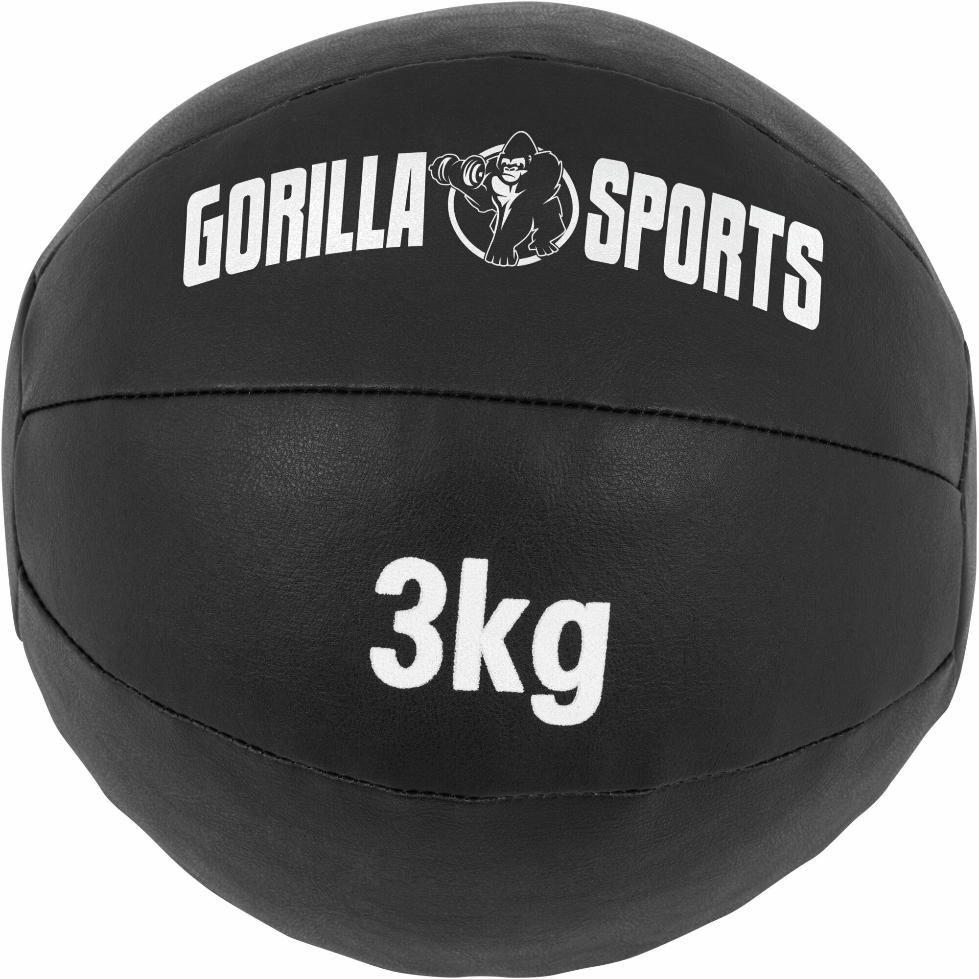 GORILLA SPORTS Medizinball Einzeln/Set, 29cm, aus Leder, Trainingsball, Fitnessball, Gewichtsball 3 kg