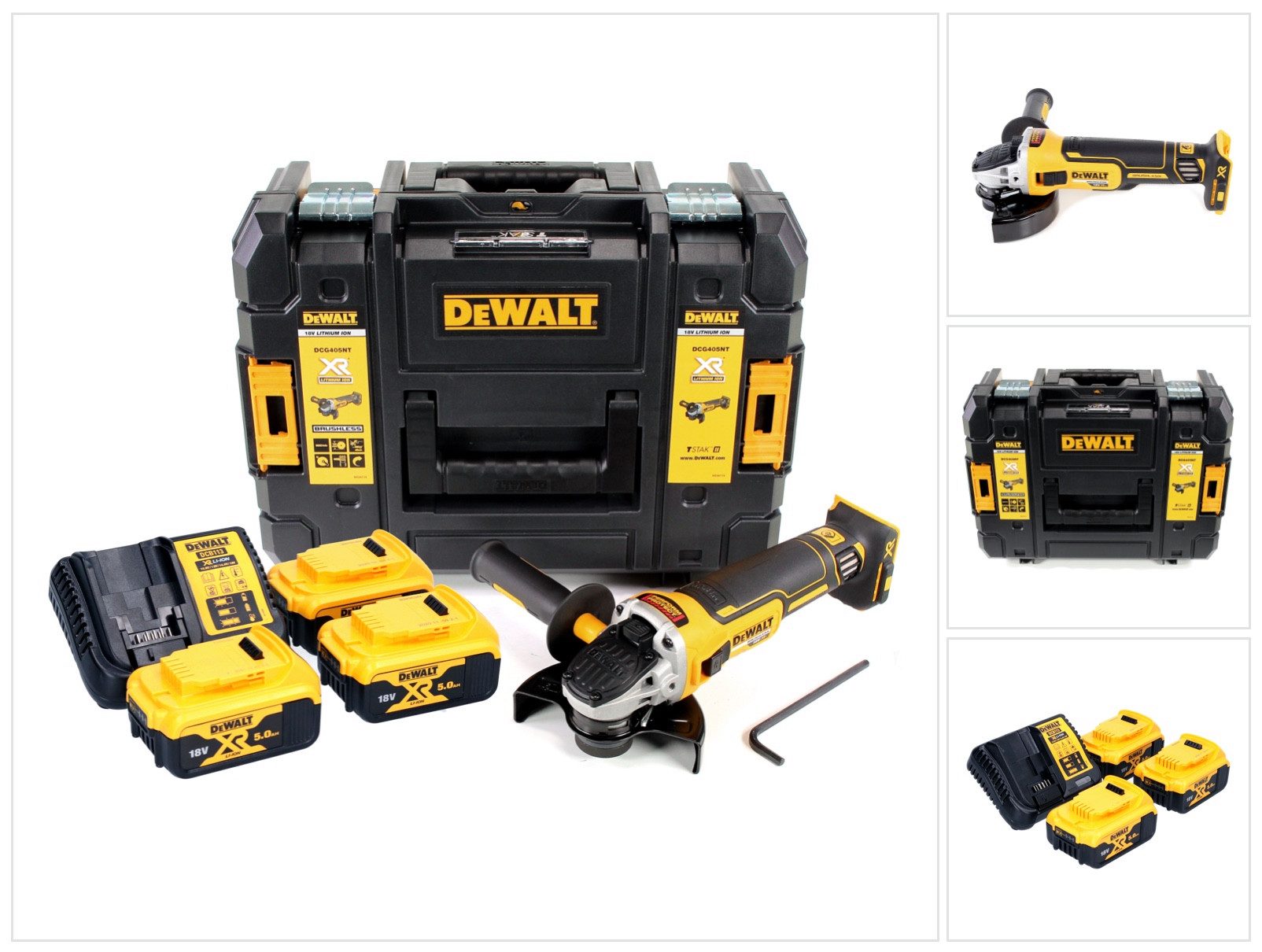 Winkelschleifer DCG 405 P3 Akku Winkelschleifer 18 V 125 mm Brushless + 3x Akku 5,0 A