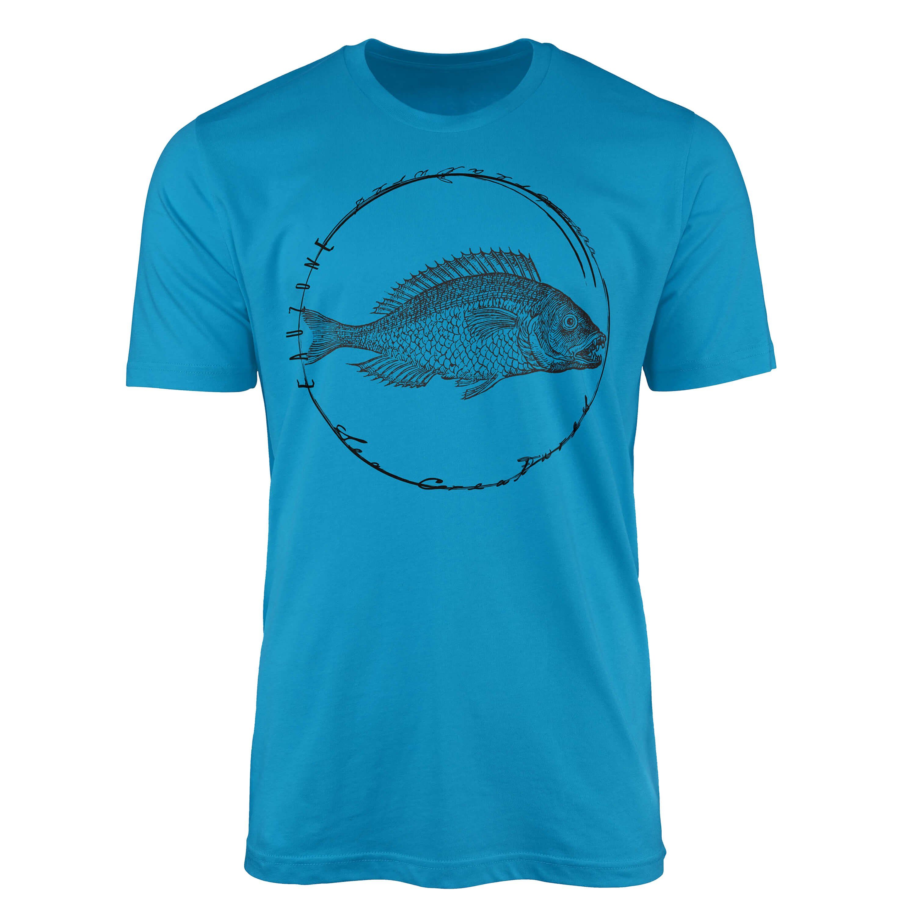 Sinus Art T-Shirt T-Shirt Creatures, Sea Serie: feine Sea Tiefsee sportlicher Struktur / Atoll Schnitt 087 und Fische 