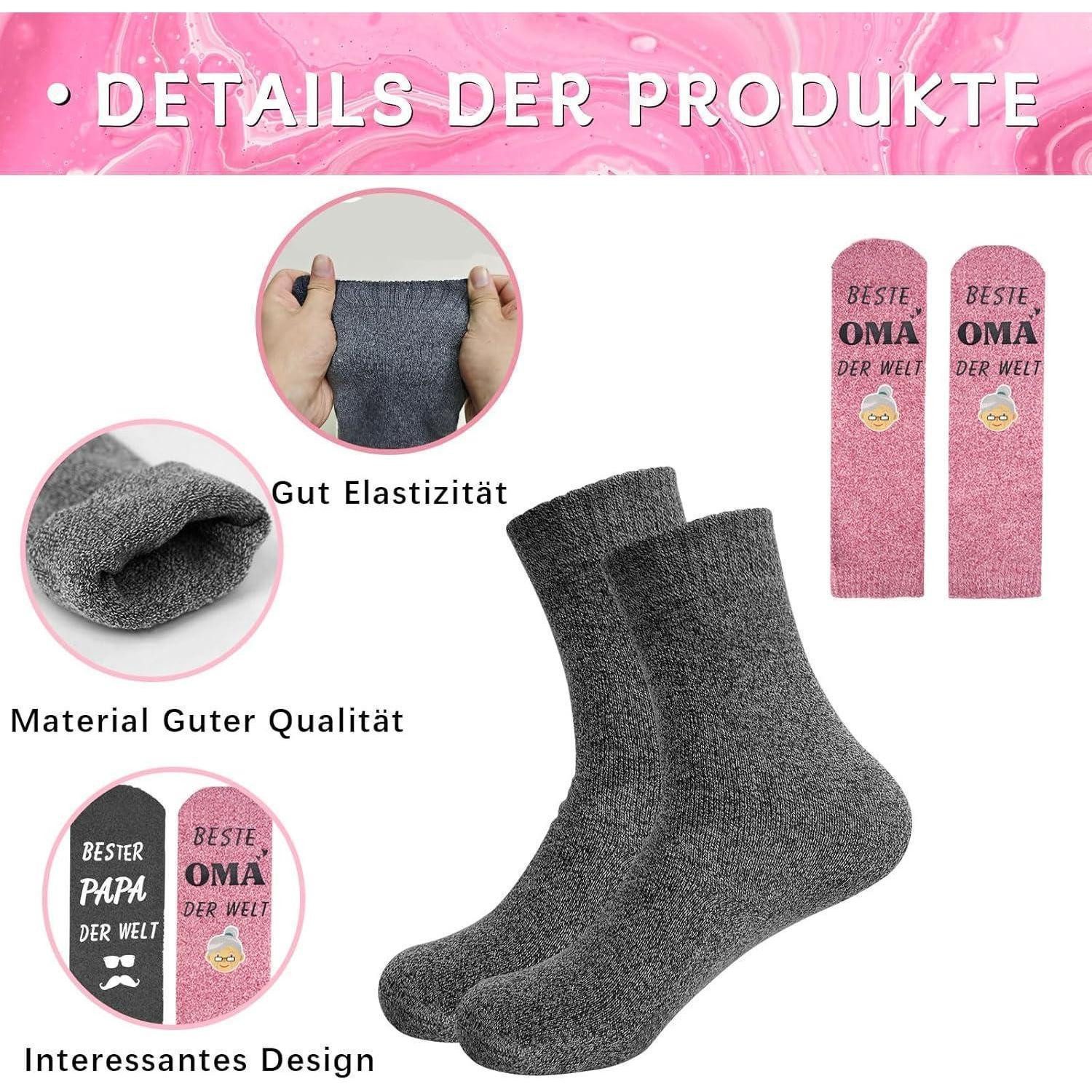 LuxusKollektion Gläser-Set Gläser 500ml Deckel Strohhalm Geschenkset Oma Opa OMA-OPA cups