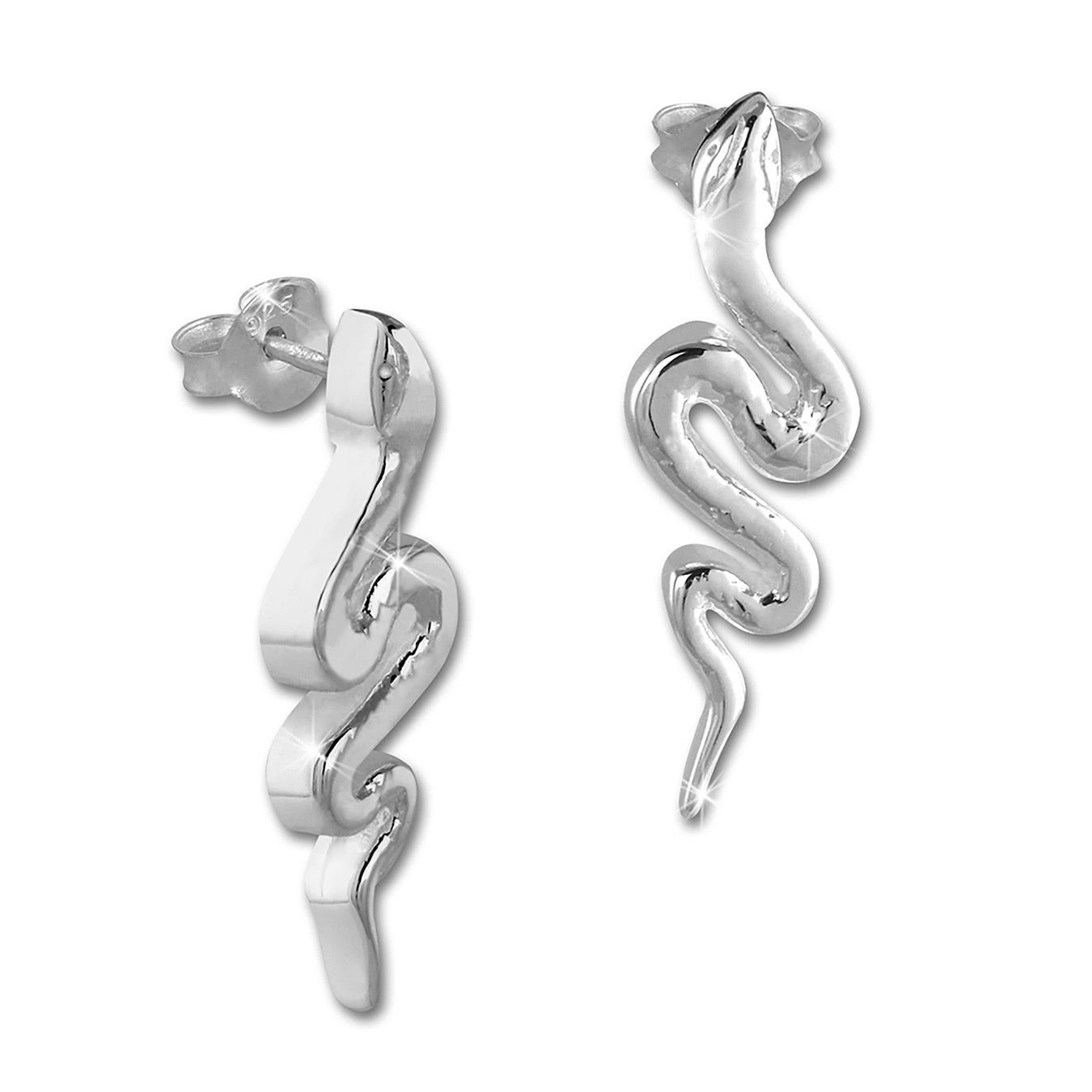 Teenie-Weenie Paar Ohrstecker Teenie-Weenie Ohrringe Kinder 925er (Ohrstecker), Kinder Ohrstecker Schlange aus 925 Sterling Silber, Farbe: silber