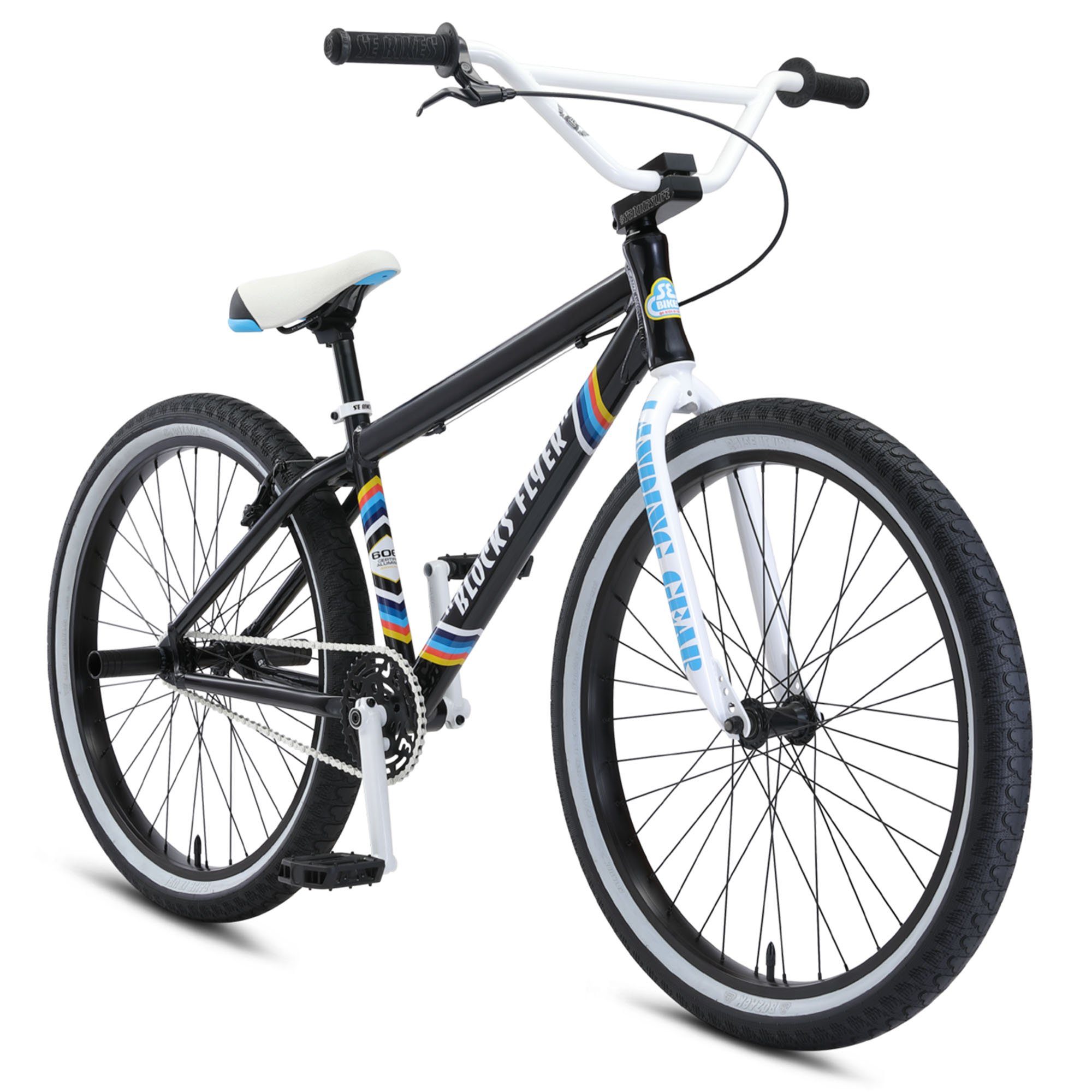 SE Bikes BMX-Rad Blocks Flyer, 1 Gang, ohne Schaltung, Cruiser BMX Fahrrad Singlespeed Bike black sparkle