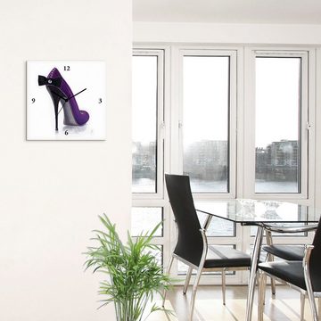 Artland Wanduhr Damenschuh - Violettes Modell (wahlweise mit Quarz- oder Funkuhrwerk, lautlos ohne Tickgeräusche)