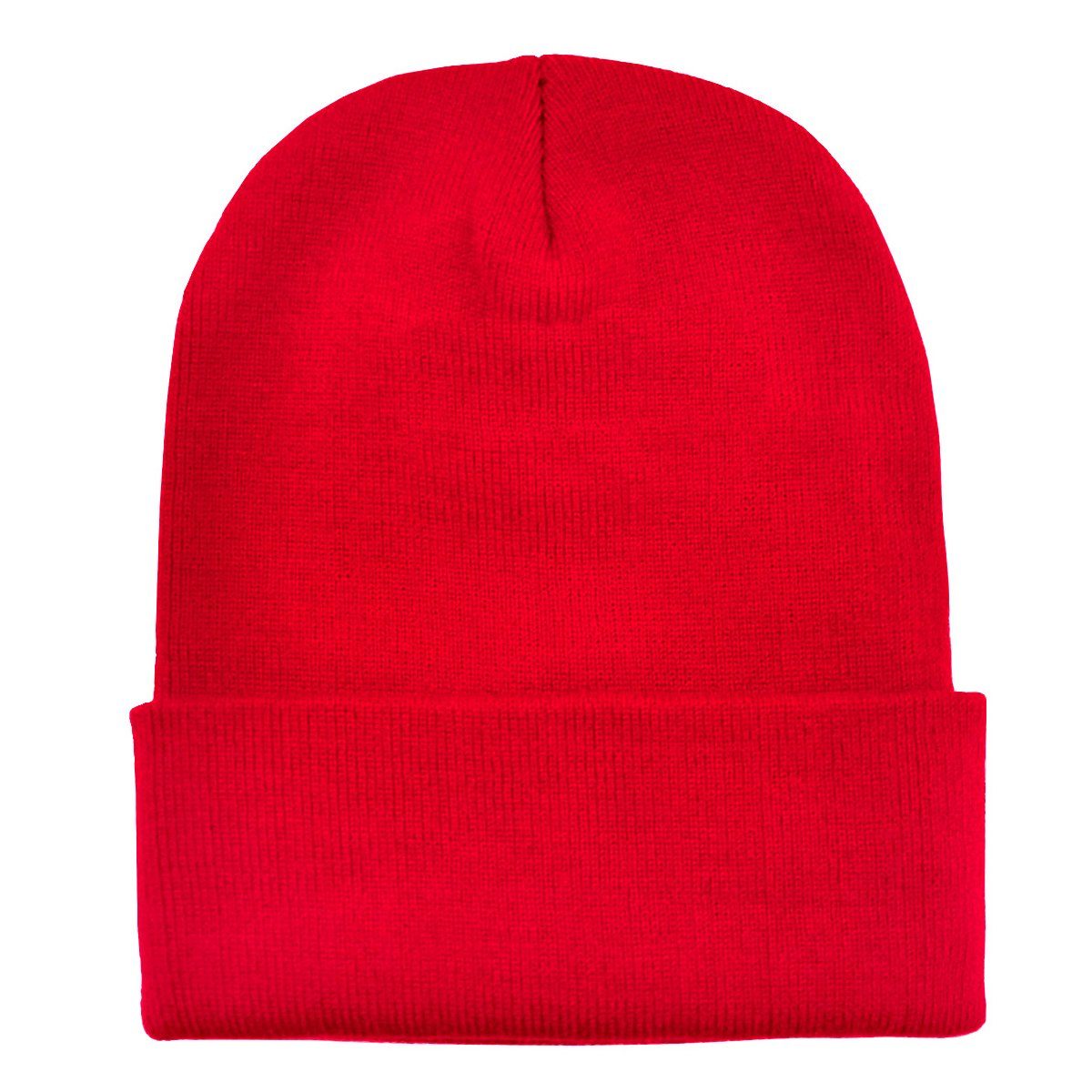 Design, rot Krempe Mütze klassisches Beanie (Packung, DonDon mit Wintermütze, Beanie 1-St)