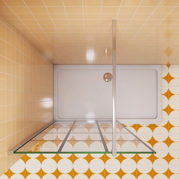 duschspa Duschwand 80-140cm 8mm ESG Nano Glas Duschwand Trennwand Walk in Dusche, Einscheibensicherheitsglas, Sicherheitsglas, (Set), Glas, Nano Glas