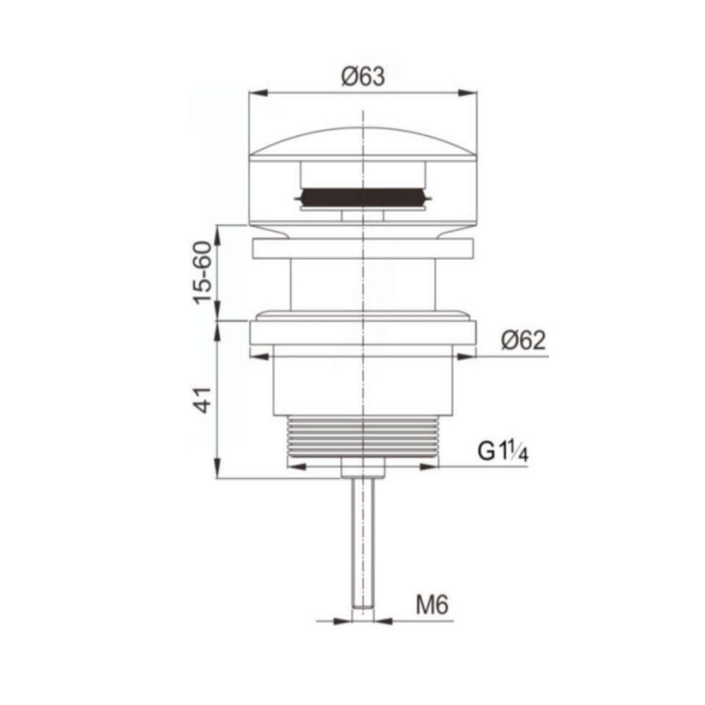 Aloni Ablaufgarnitur CR1162-BG (nicht_zutreffend, 1-St., Nicht zutreffend) Aloni Pusher Ablaufgarnitur mit Überlauf 1 1/4" Gold gebürstet