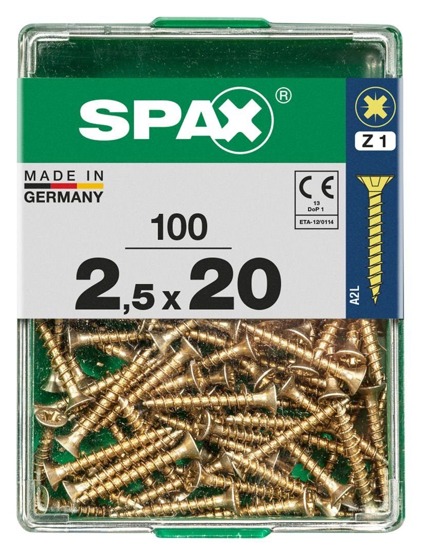 SPAX Holzbauschraube Spax Universalschrauben 2.5 x 20 mm PZ 1 - 100