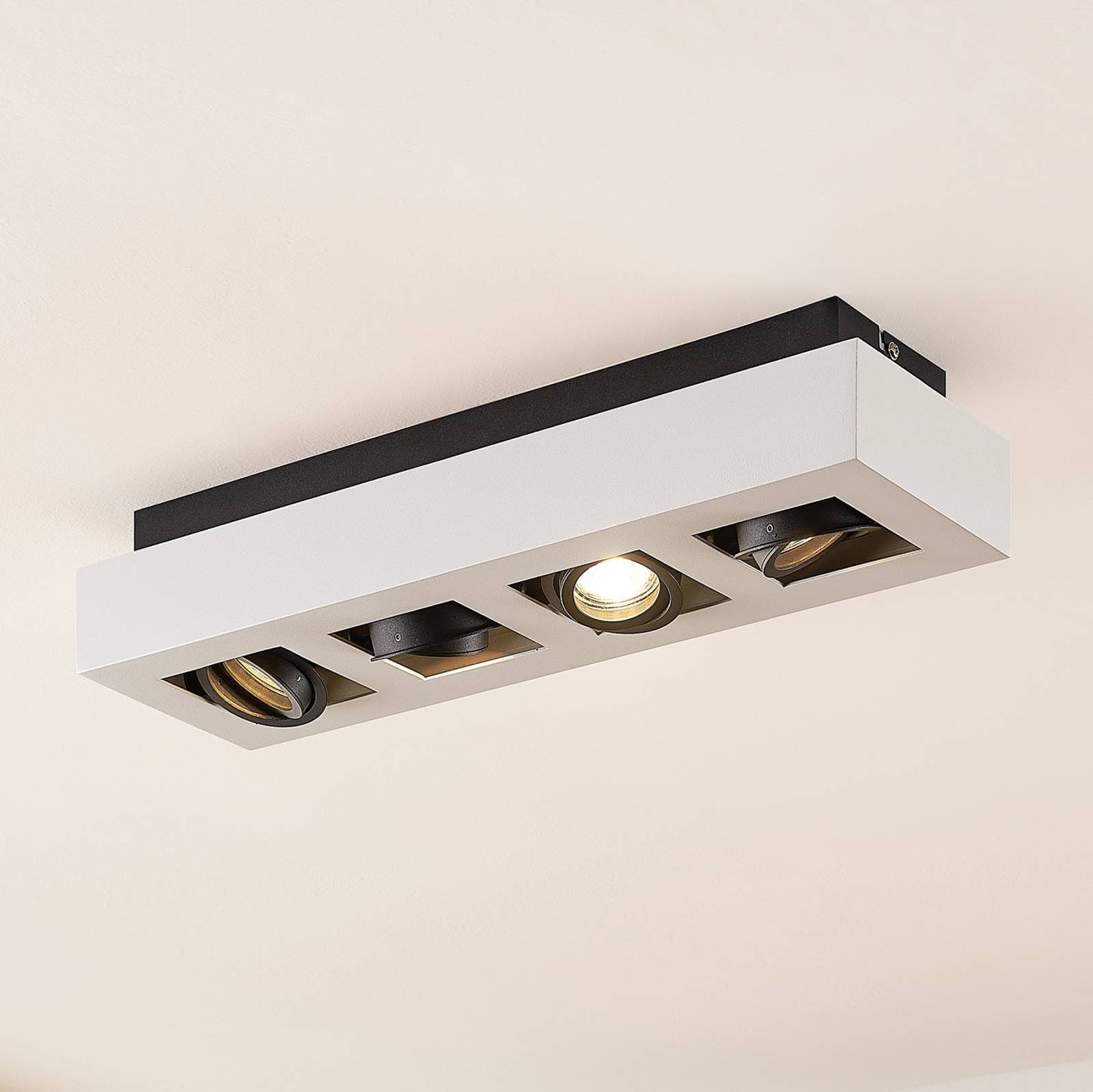 Arcchio Deckenstrahler Vince, Metall, Weiß IP20, 4 x 10 W LED