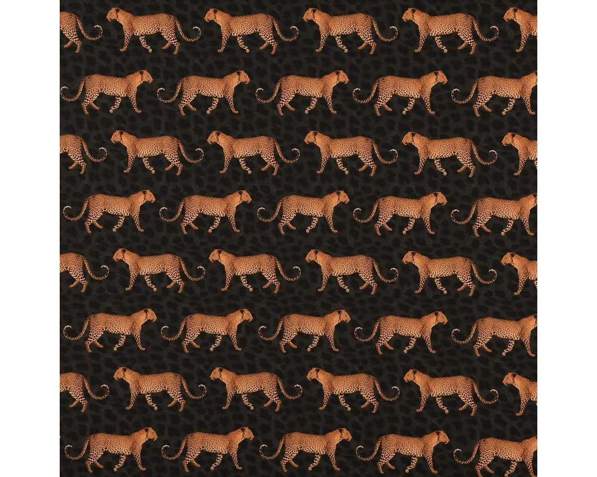 Thumbnail - Stoff Outdoorstoff Dralon Leopard Parade Leoparden schwarz braun 1,40m, abwaschbar