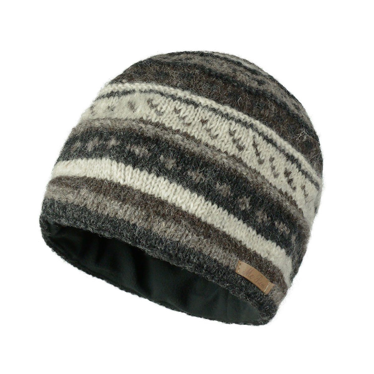 McRon Strickmütze Wollmütze im Norweger Muster "Modell Miles" hoher Schurwo günstig online kaufen