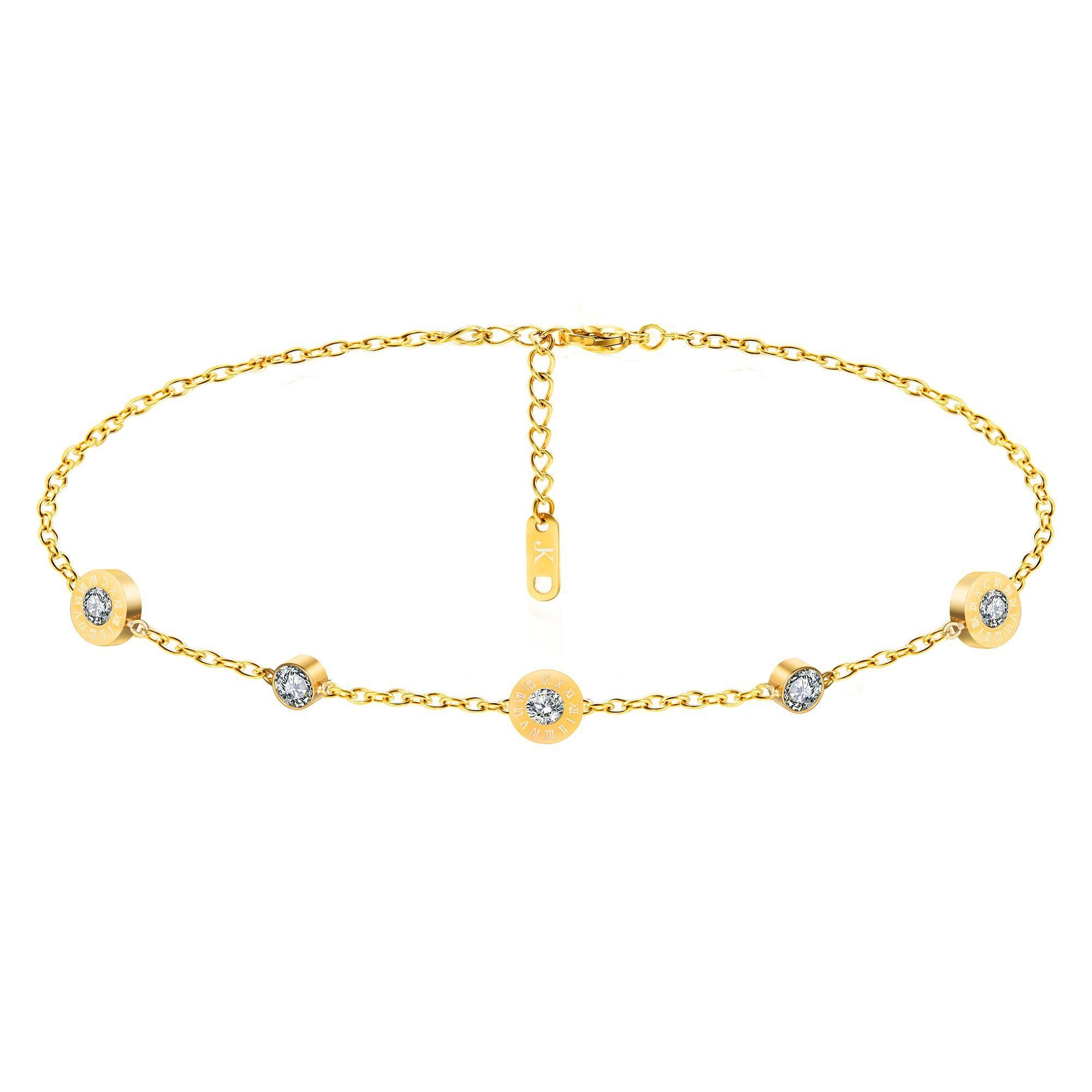 Kim Johanson Fußkette Timeless (1-tlg), mit Zirkonia aus Edelstahl günstig online kaufen