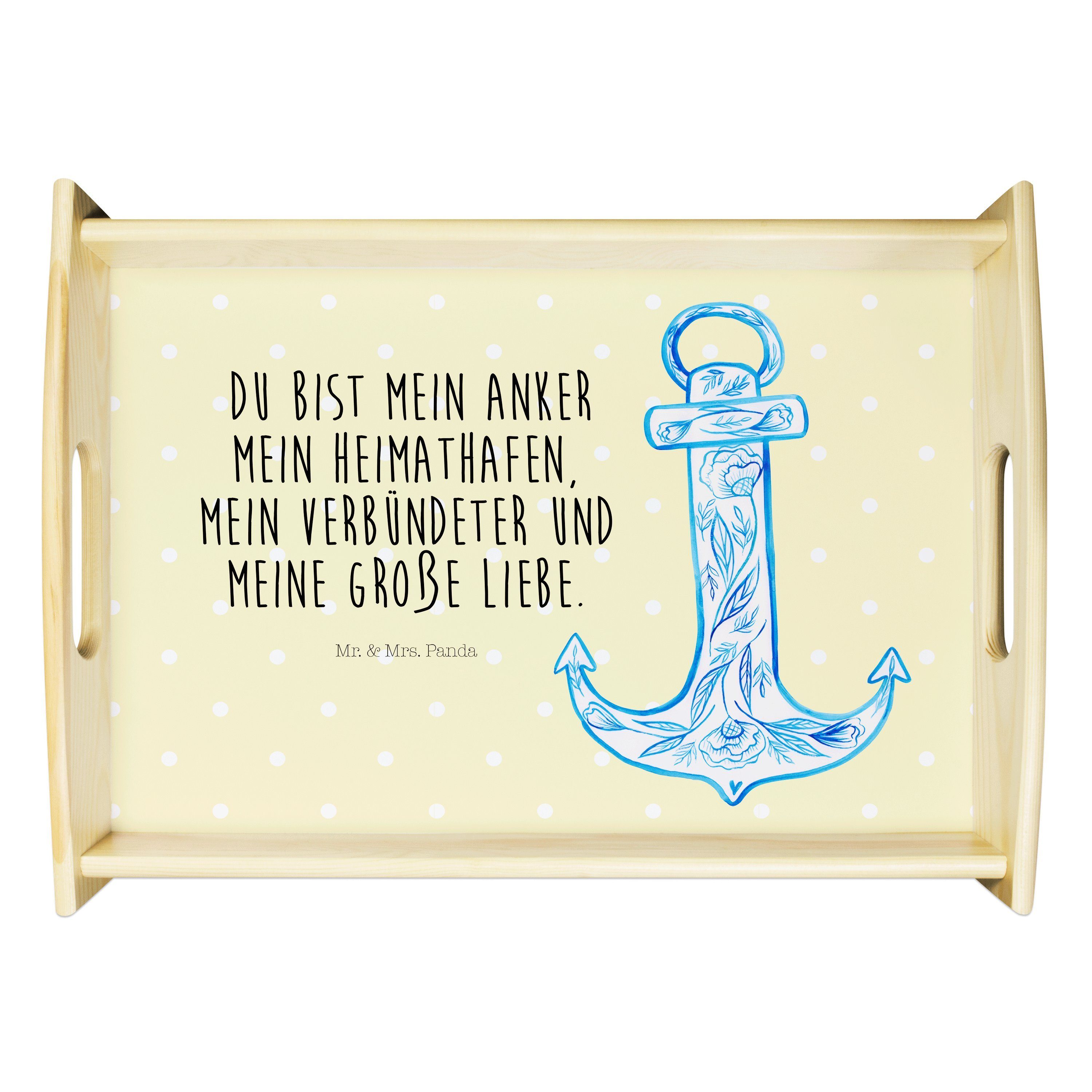 Mr. & Mrs. Panda Tablett »Anker Blau Gelb Pastell gute Laune