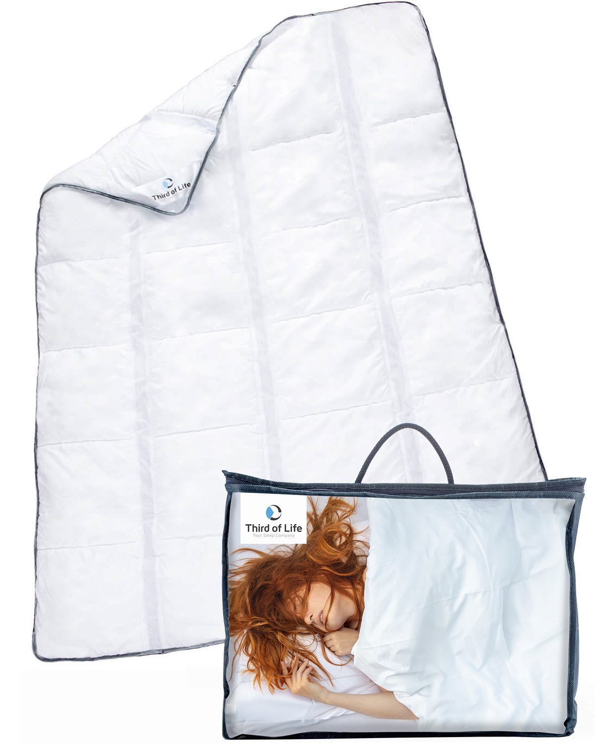 Third of Life Microfaserbettdecke AERO ActiveClima Ganzjahresdecke, Füllung: Atmungsaktive VentiFill® Funktionsfaser, Bezug: Microfaser, Premium Steppdecke mit Klimazonen & VentiFill-Technologie