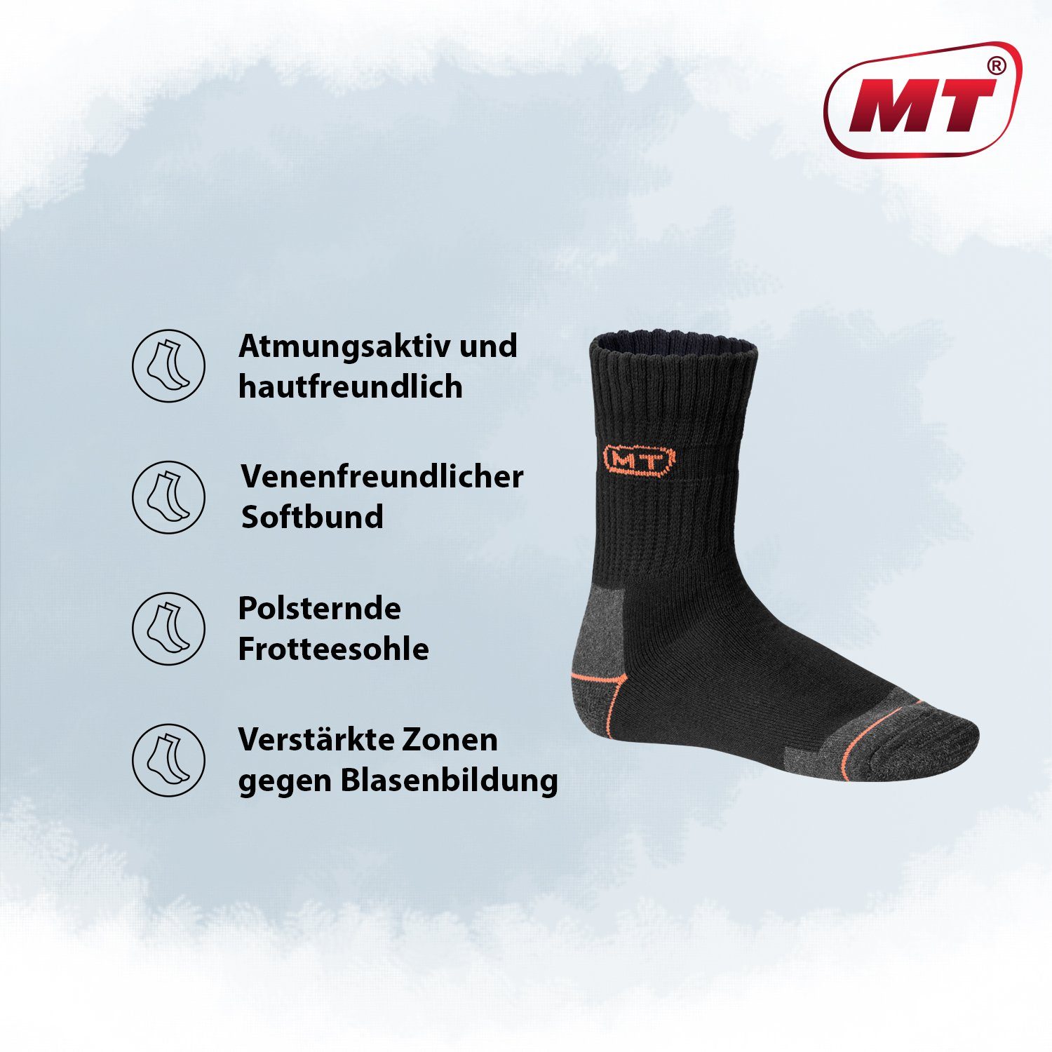 MT Arbeitssocken Herren Arbeits-/Freizeitsocken (6/12 Paar) Robuste Work Socken