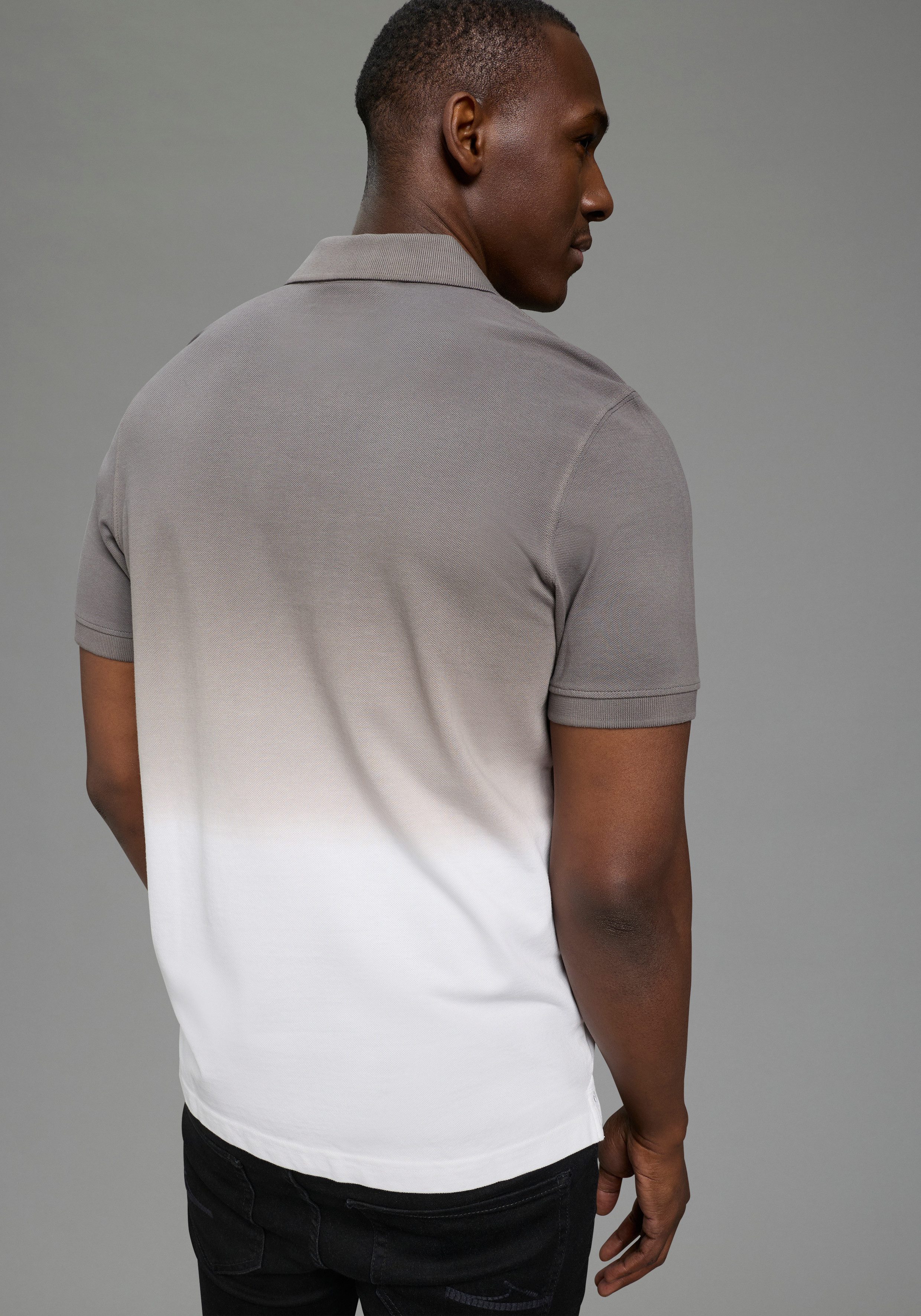 DELMAO Poloshirt kurzärmelig, lässiges Batikmuster, Polokragen