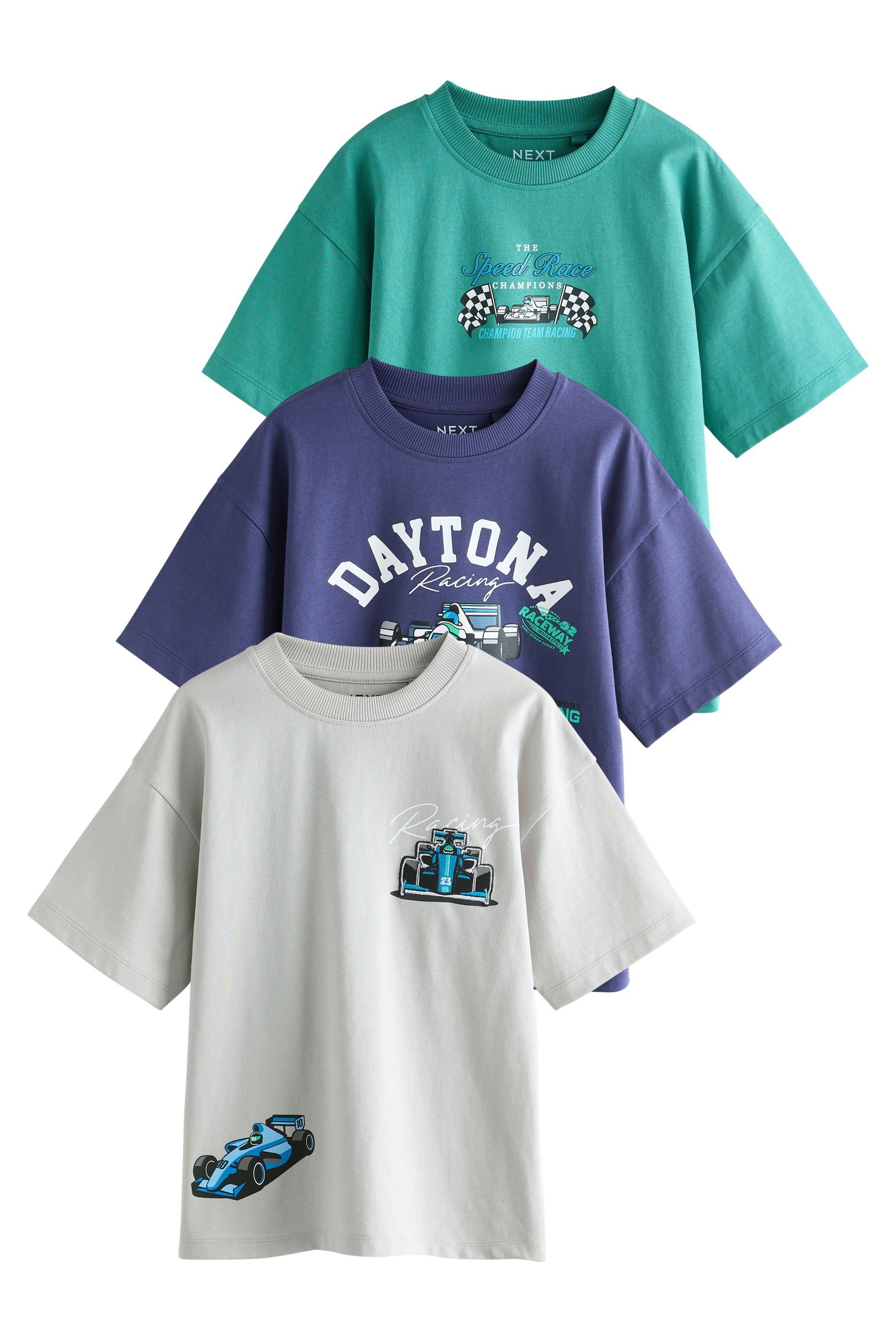 Langarmshirt 3er-Pack Langarmshirts mit Grafik aus Baumwolle