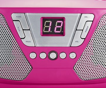 BigBen tragbarer CD60 Kids pink FM Radio AUX-IN 400 Sticker AU364460 CD-Player