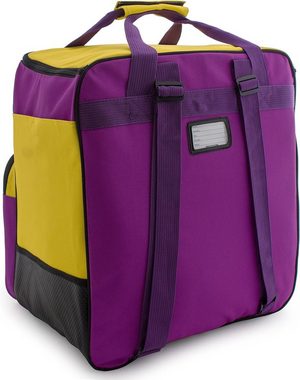 BRUBAKER Skitasche Skischuhtasche Helmtasche Skischuhrucksack (Lila Gelb, 1-tlg), Superfunction