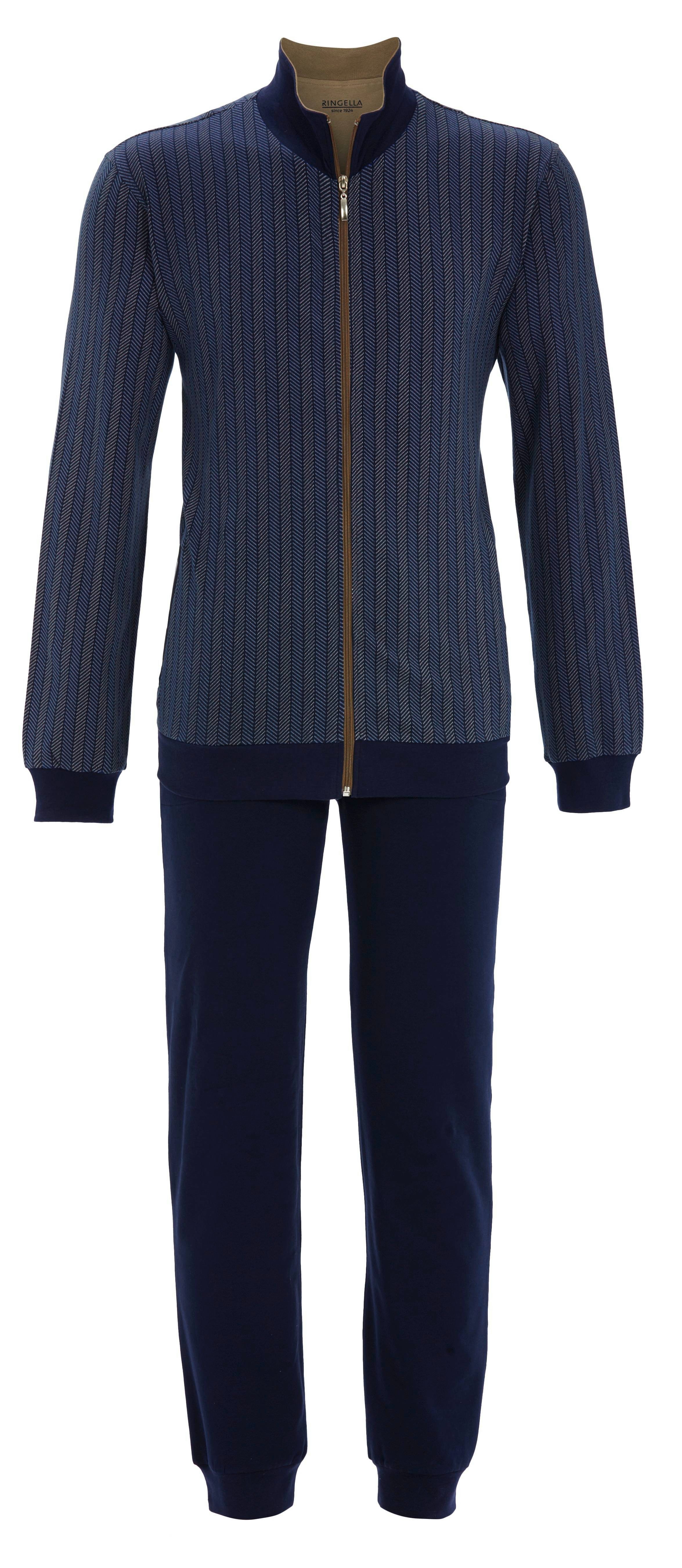 Pyjama Anzug mit Reißverschluß und Strickbündchen