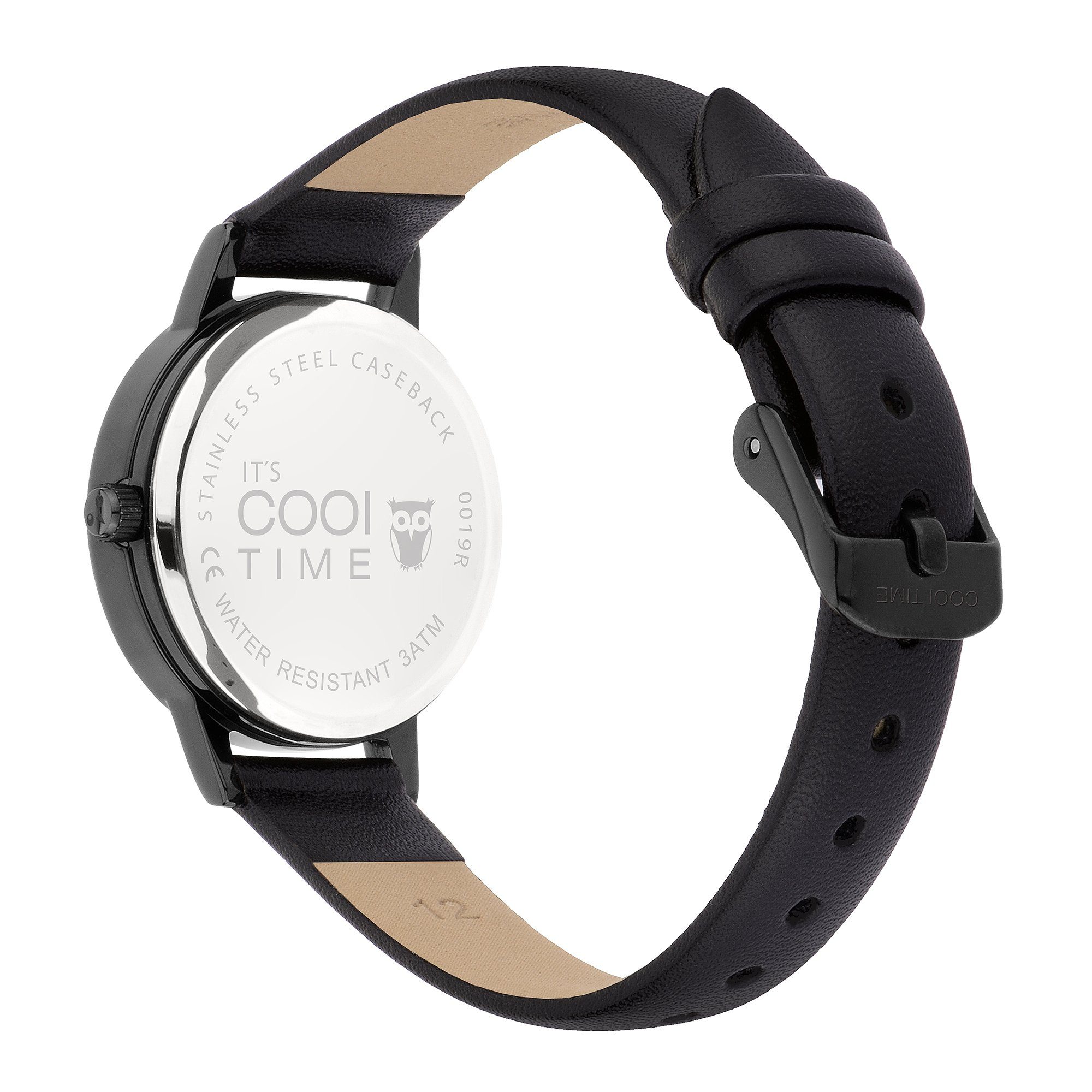 schwarz COOL Quarzuhr TIME Armbanduhr