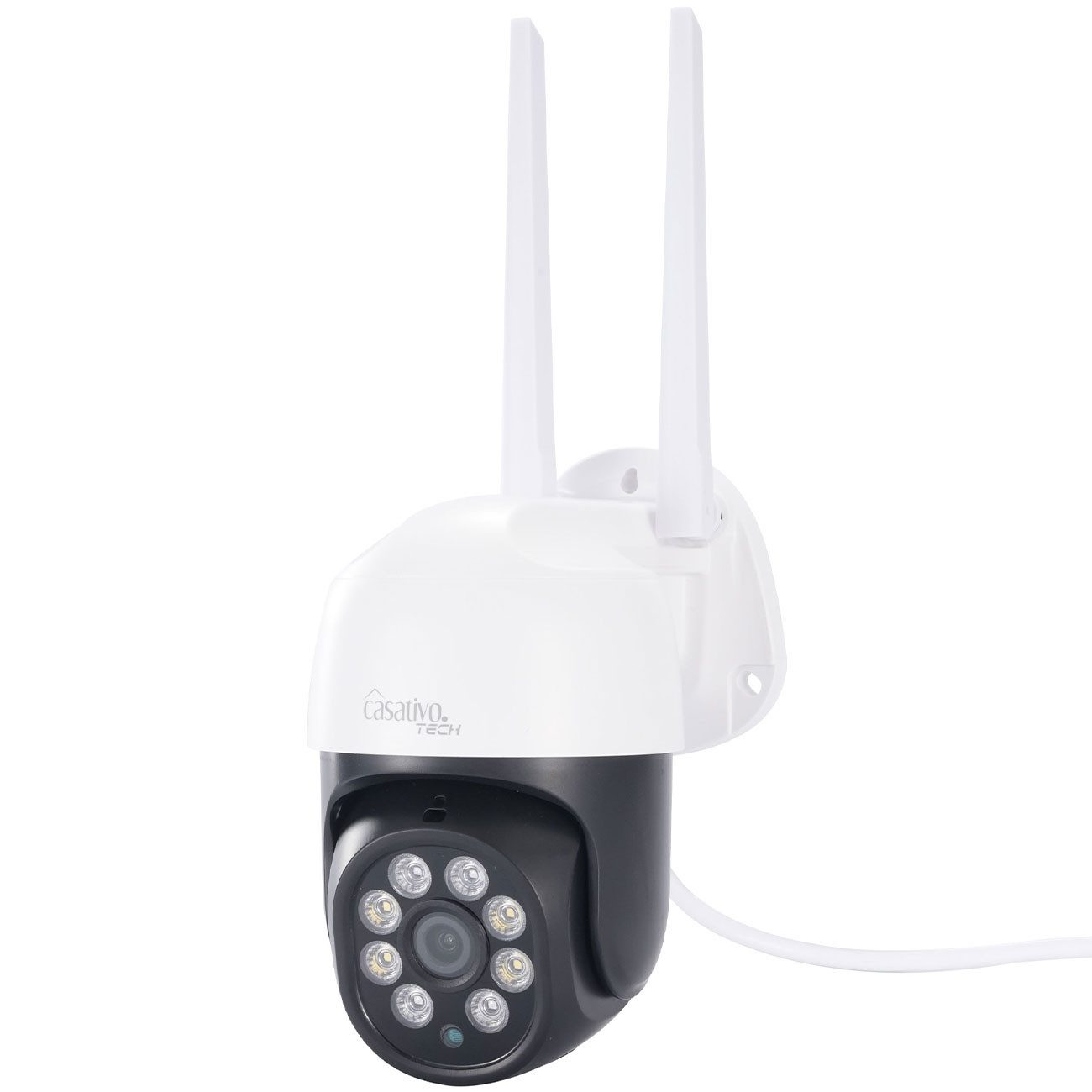 Casativo Überwachungskamera 2K WLAN Outdoor Überwachungskamera mit IP66 Pan-Tilt 15m Sirene (2-tlg., 355°/120° Verfolgung, Gegensprechen, 15 m Erkennung, 95 dB Sirene)