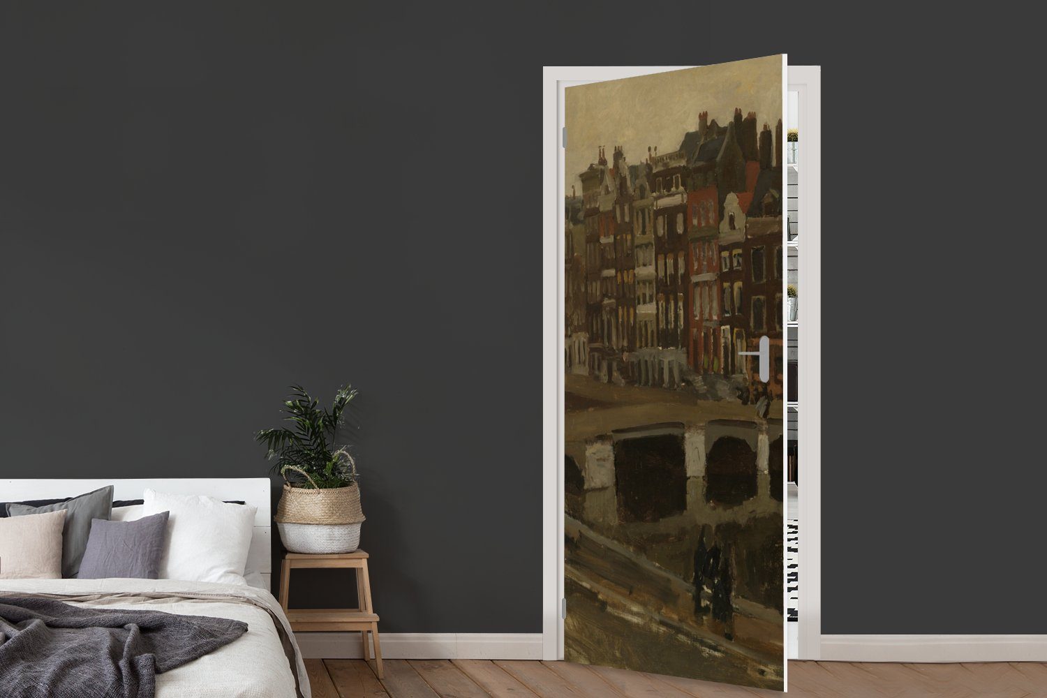 - Matt, in Hendrik George von Rokin Amsterdam cm (1 Gemälde MuchoWow Türaufkleber, Türtapete für Fototapete Tür, Das bedruckt, St), 75x205 Breitner,