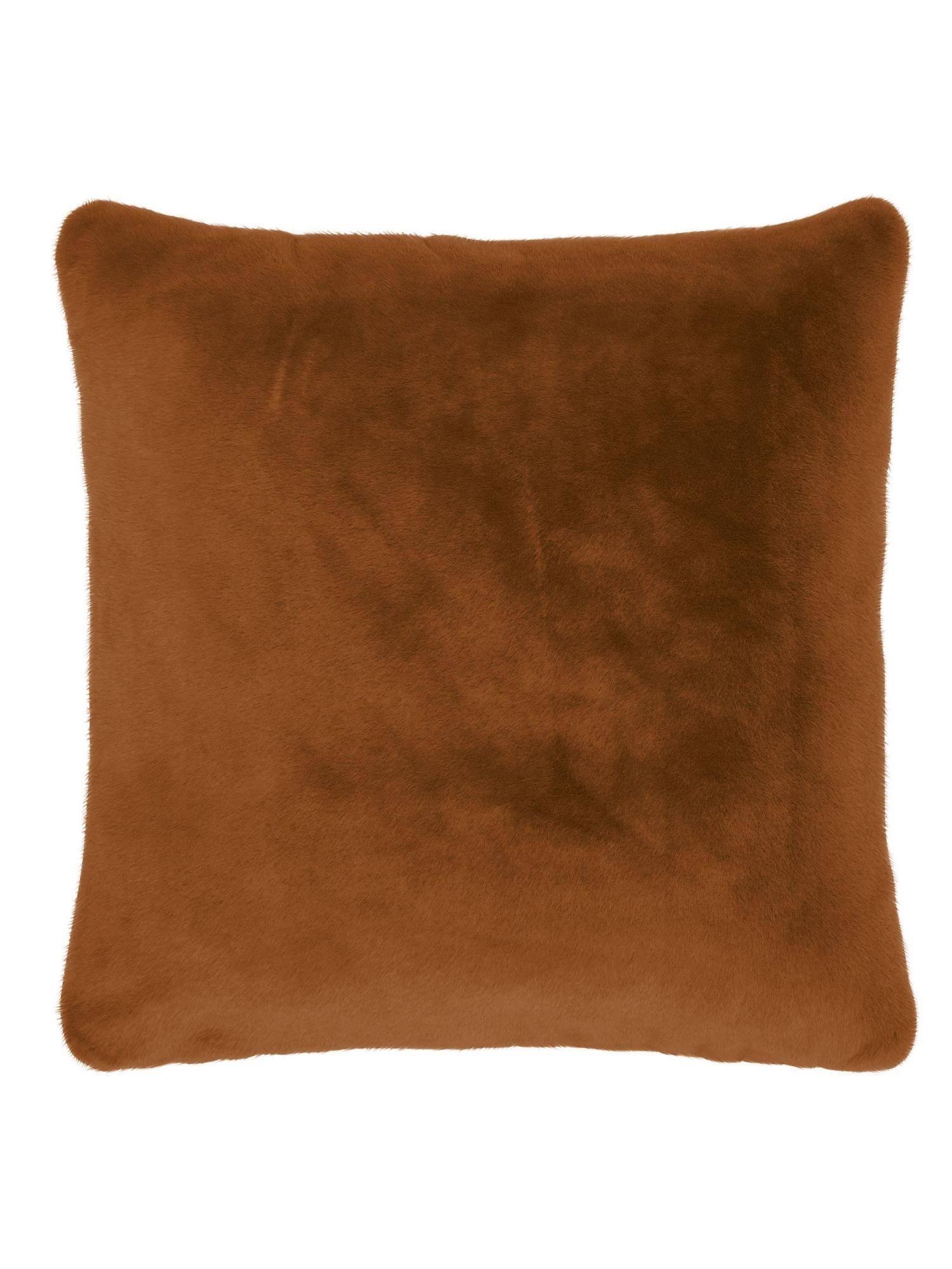 Essenza Furry, Brown superweichem Leather aus Dekokissen Kunstfell