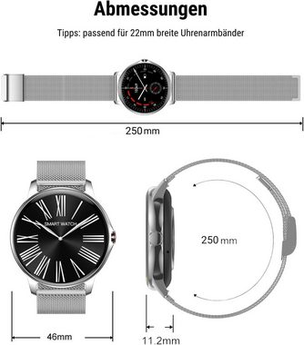Holiday Damen's und Herren's IP68 Wasserdicht Fitness-Tracker Smartwatch (1,32 Zoll, Android / iOS), mit Herzfrequenzmonitor Schlafmonitor Schrittzähler, Sport Modus